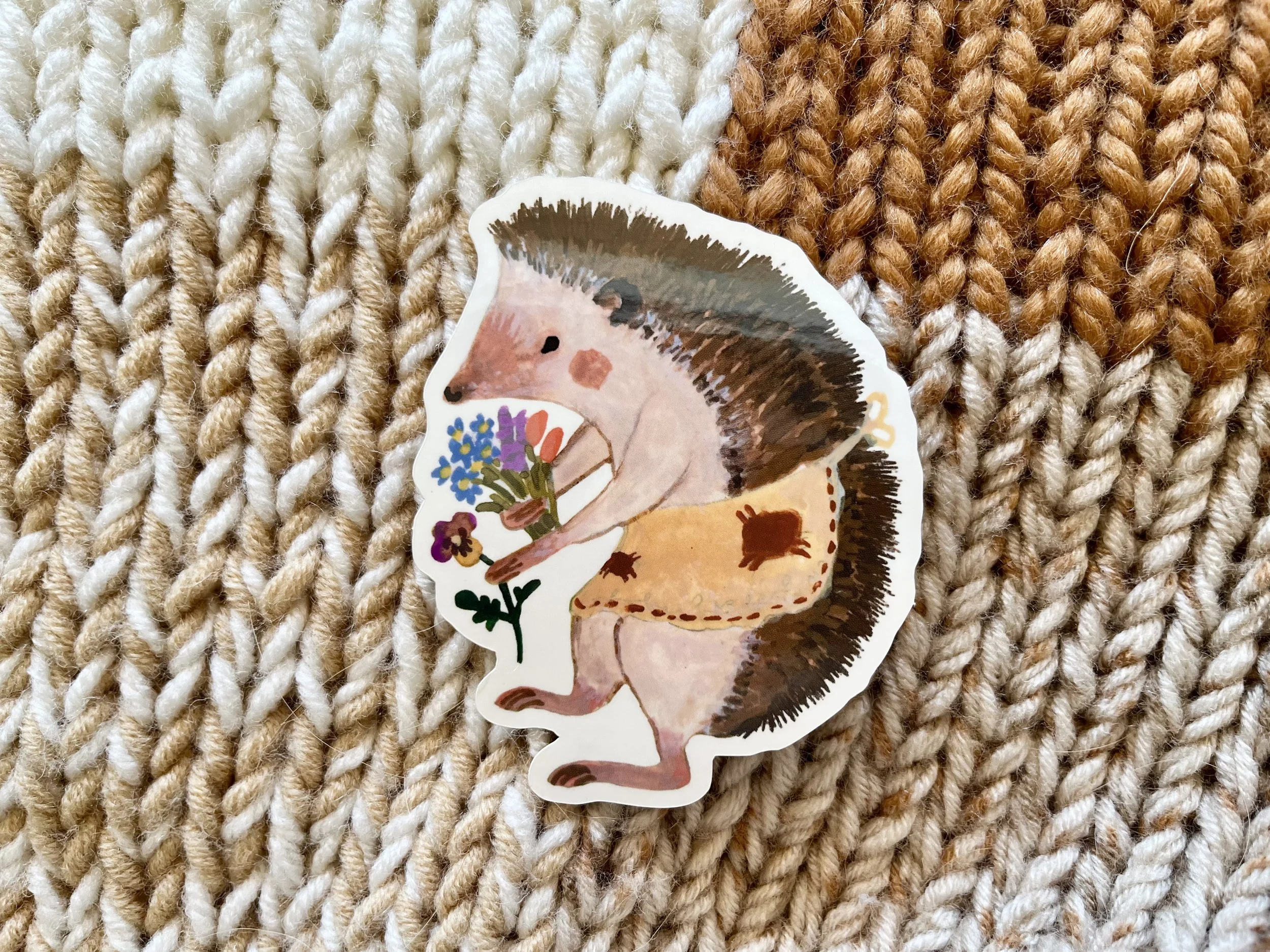 Hedgehog Gardener Sticker