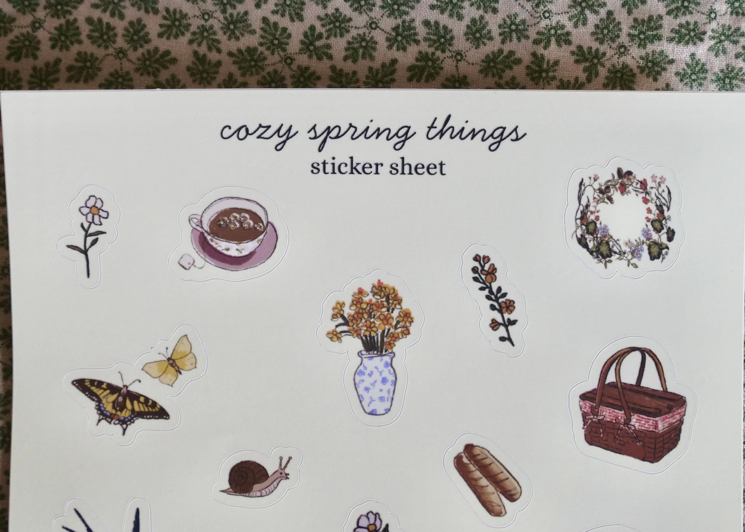 Cozy Spring Things Sticker Sheet