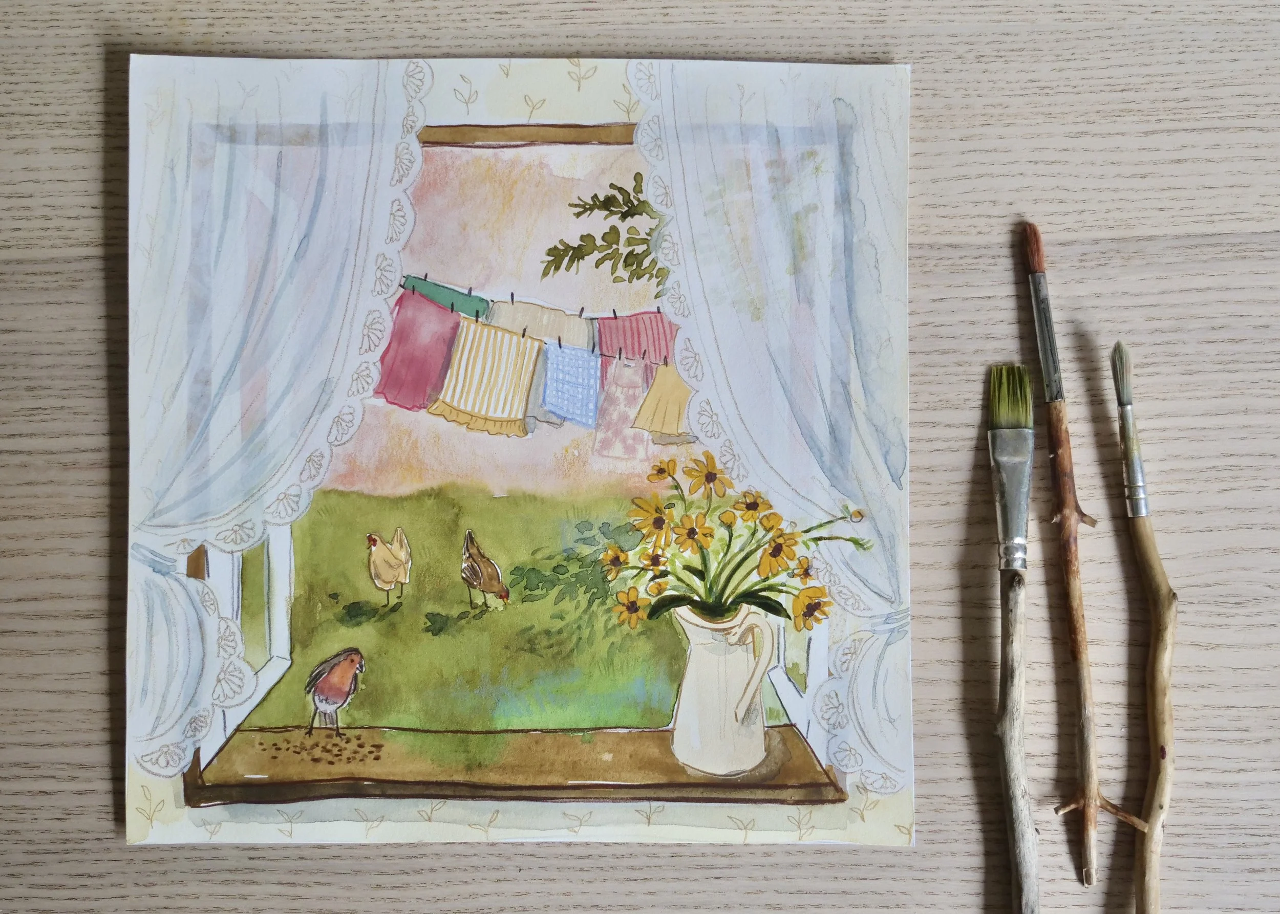 May Window View Original Painting