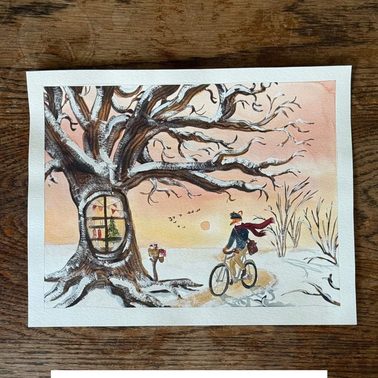 The Acorn Post - Original Mixed Media Painting