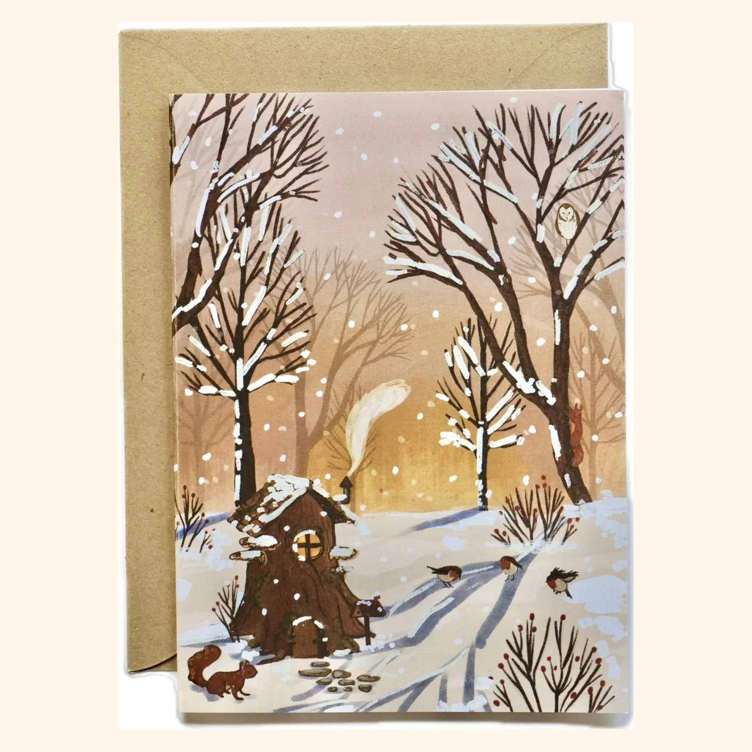 Cozy Winter House Notecard Set
