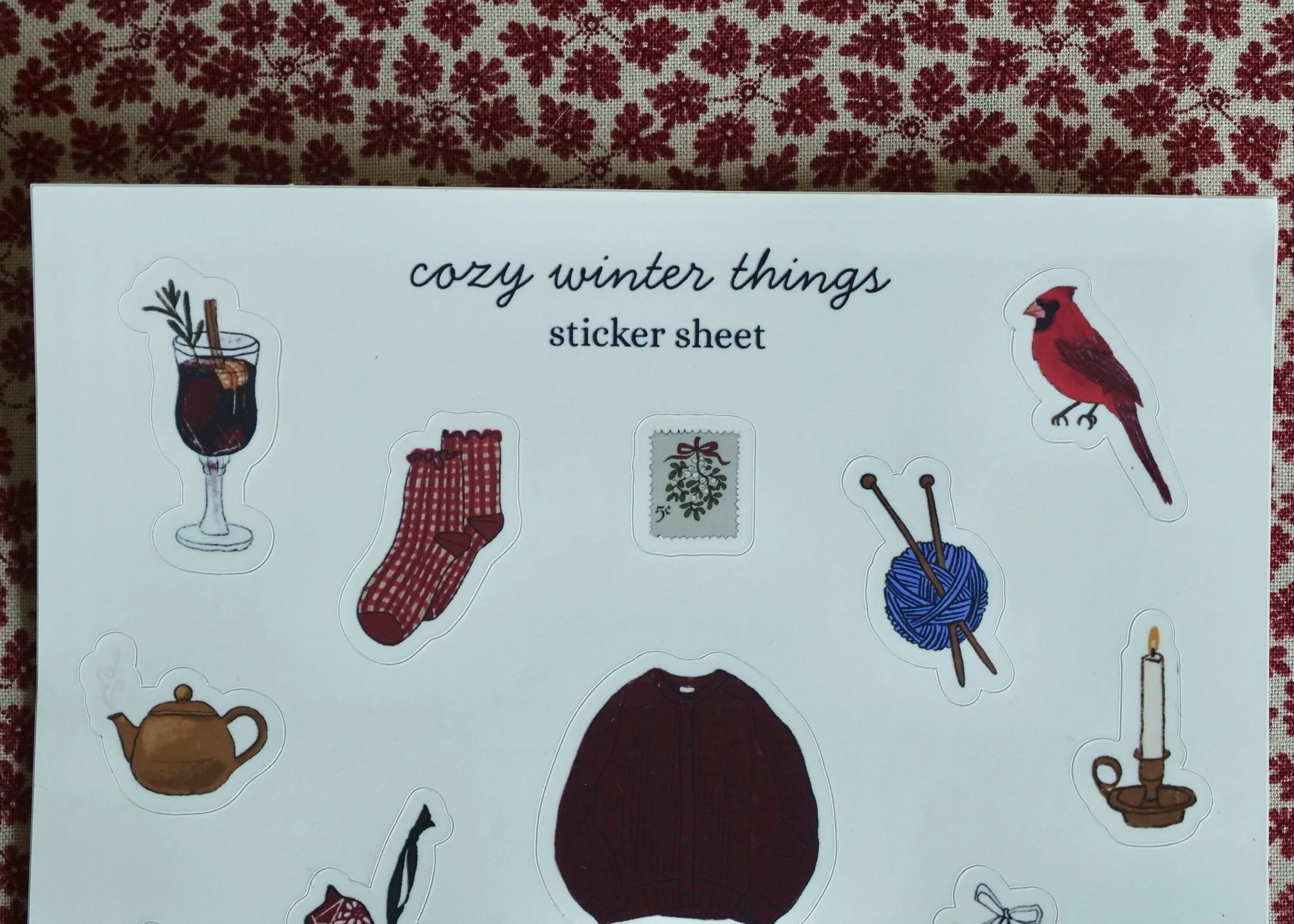 Cozy Winter Things Sticker Sheet