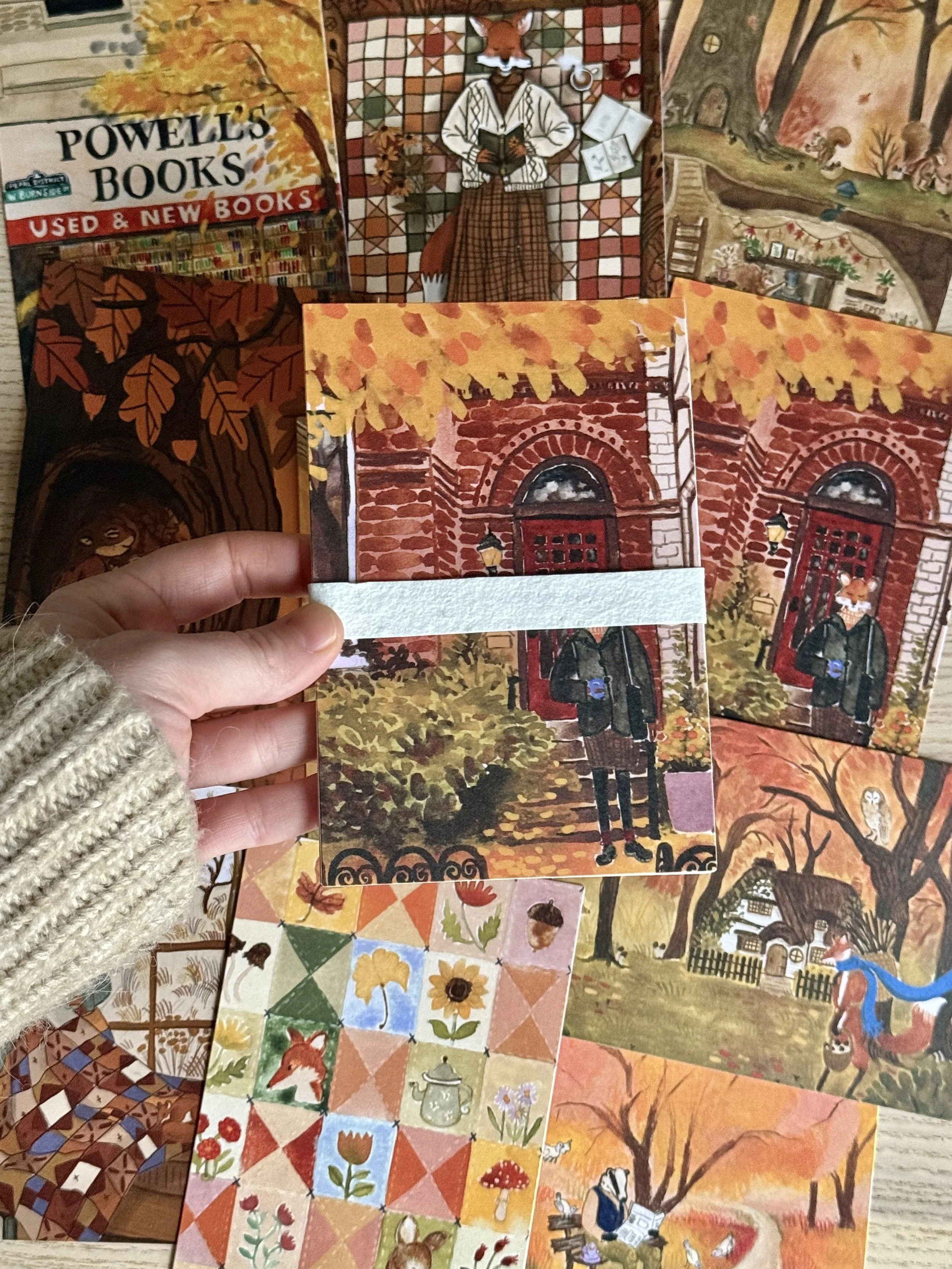 Forest Friends in Autumn Postcard Set