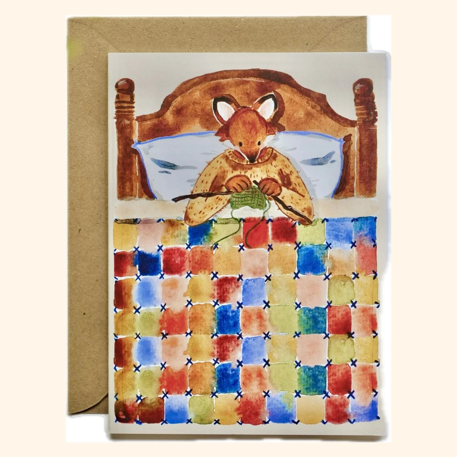 Knitting Fox Notecard Set