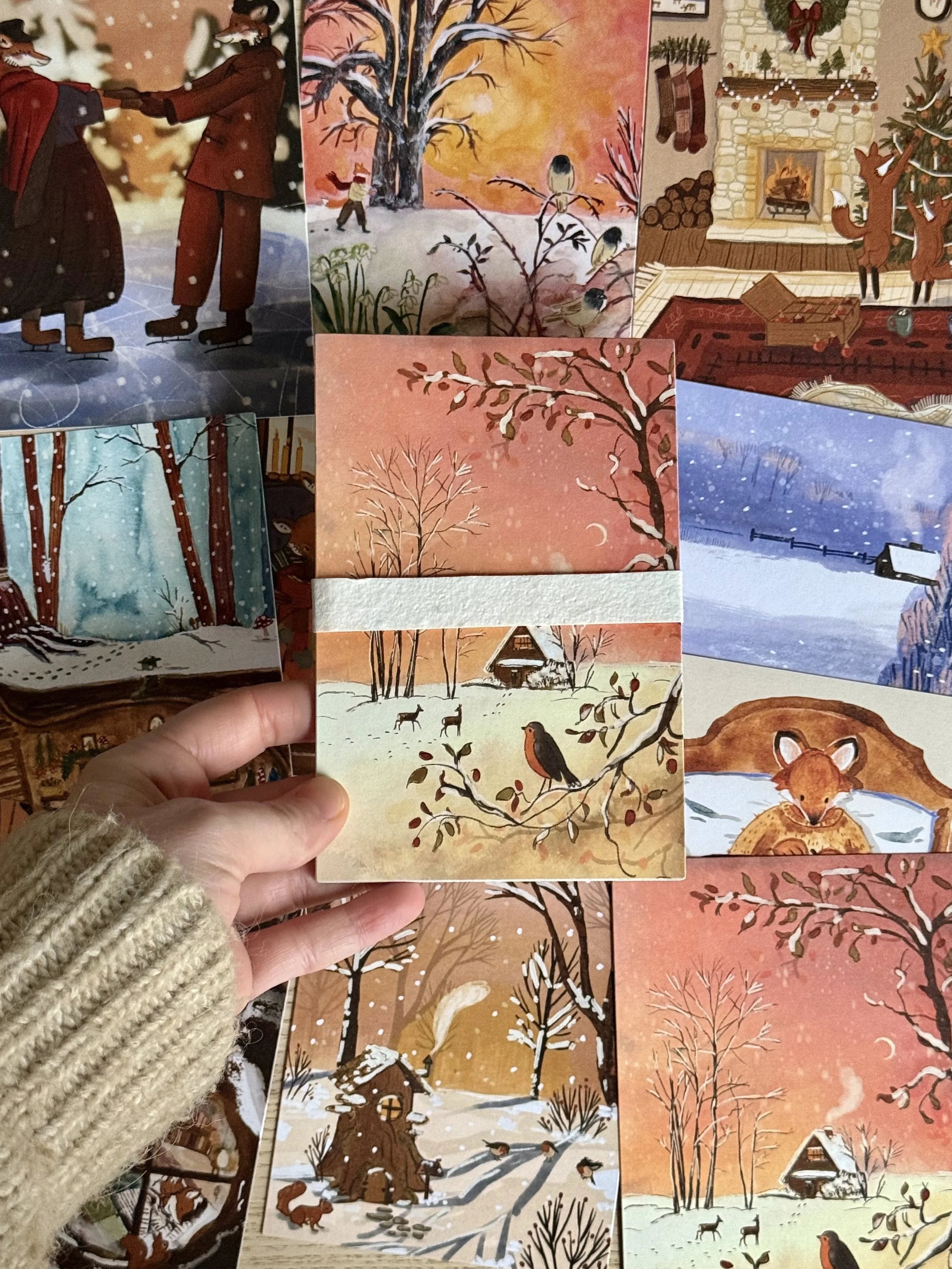 Forest Friends in Winter Postcard Set