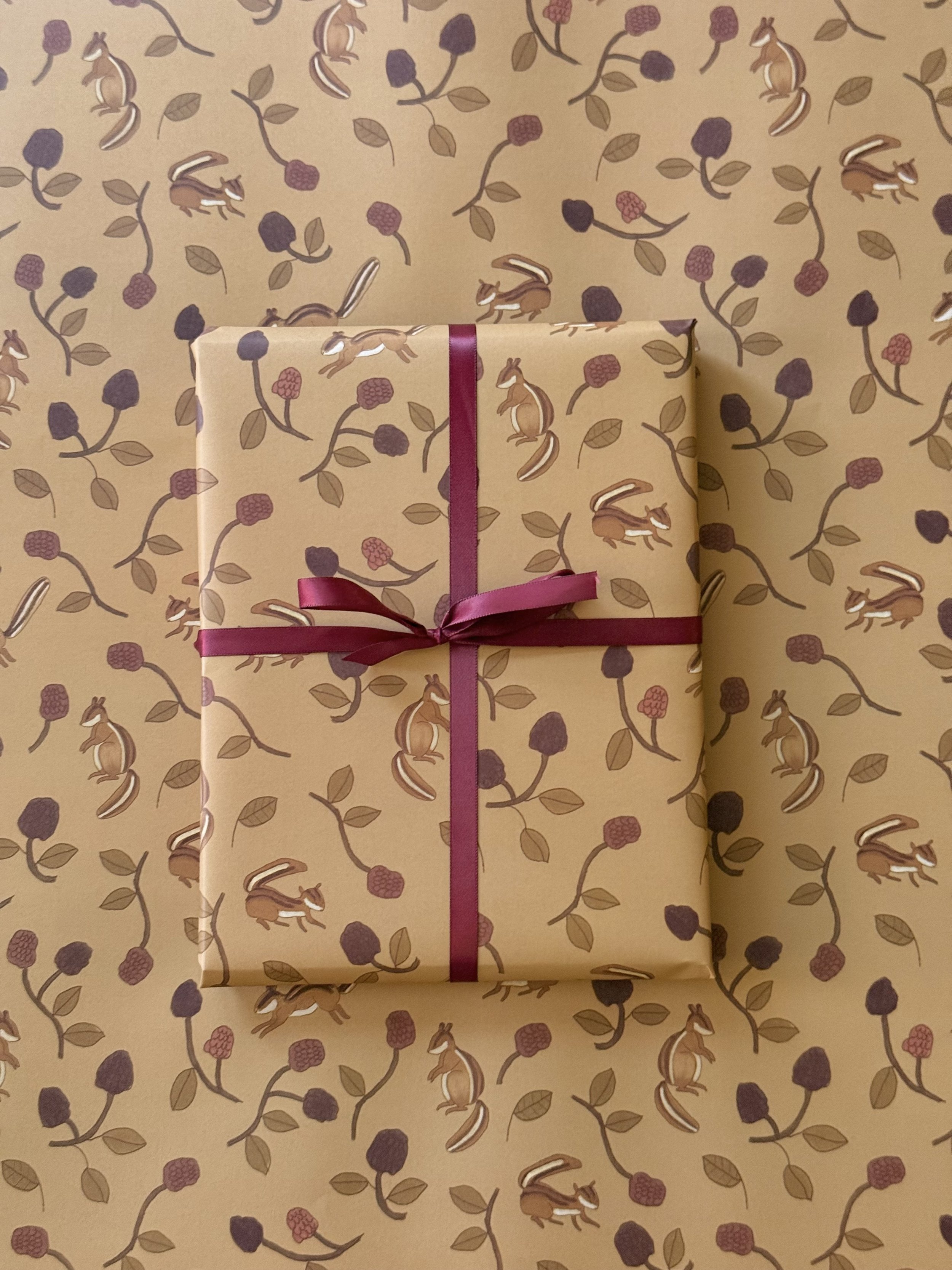 Chipmunks & Berries Wrapping Paper