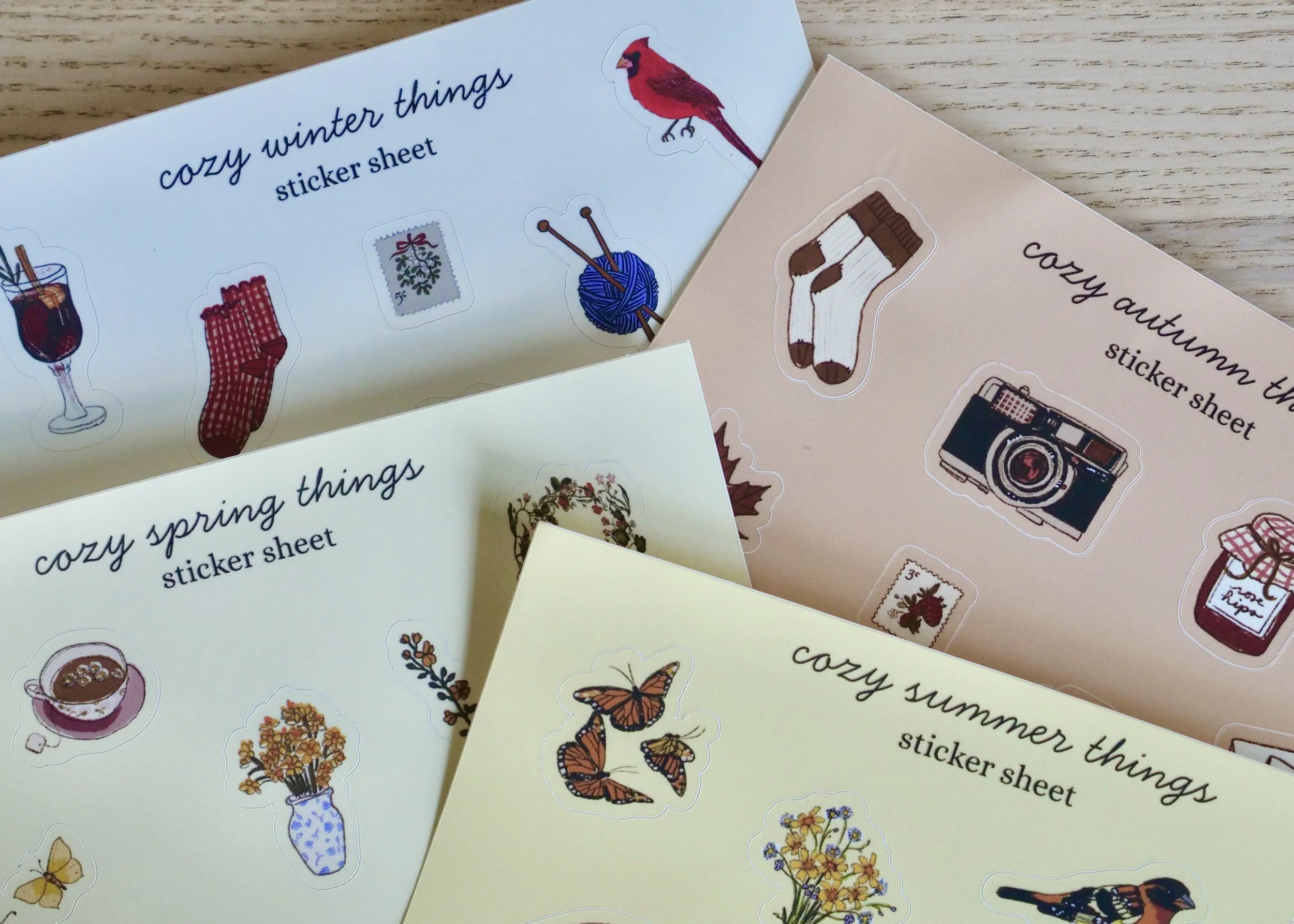 Cozy Things Sticker Sheet Bundle (All 4 Seasons)