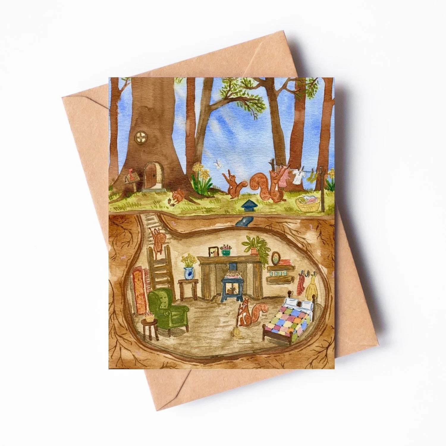 Spring at Squirrel Hollow Notecard Set