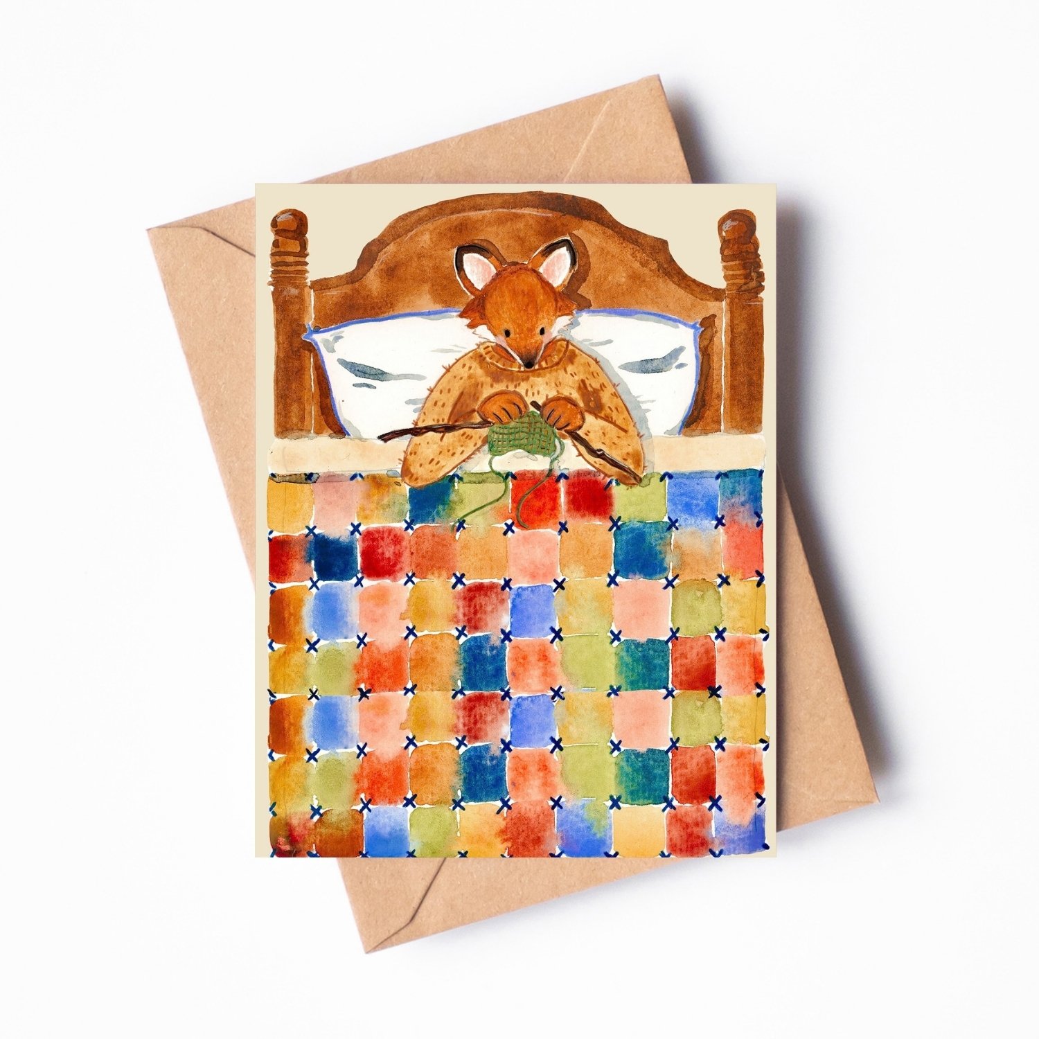 Knitting Fox Notecard Set