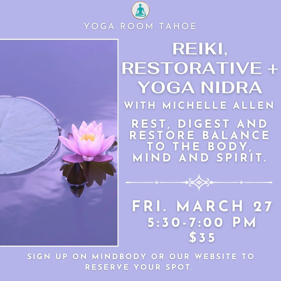 Join Michelle Allen to rest, digest and restore balance to the body, mind and spirit with the ancient practices of Yoga, Reiki and Yoga Nidra. 💙

These practices relieve stress and anxiety, enhance self-awareness and foster a sense of deep inner pea
