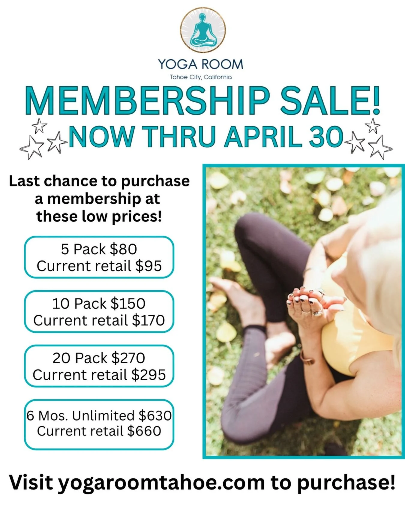 We&rsquo;ve extended our spring membership sale through April 30th! 😍

This limited-time offer is your last chance to purchase a class pack or membership at these prices before they go up for good.

Visit our website to take advantage of this sale t