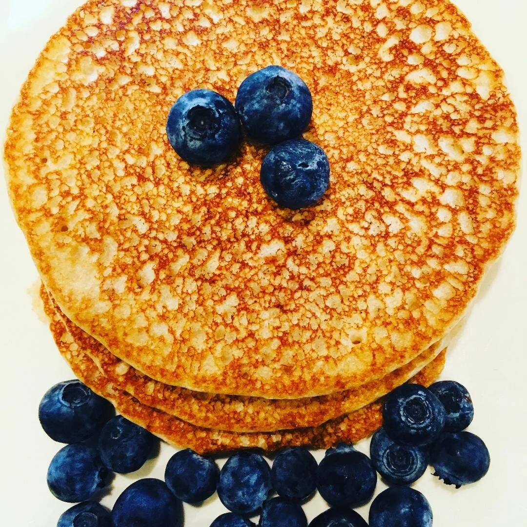 Protein Pancakes with a side of Fresh Berries