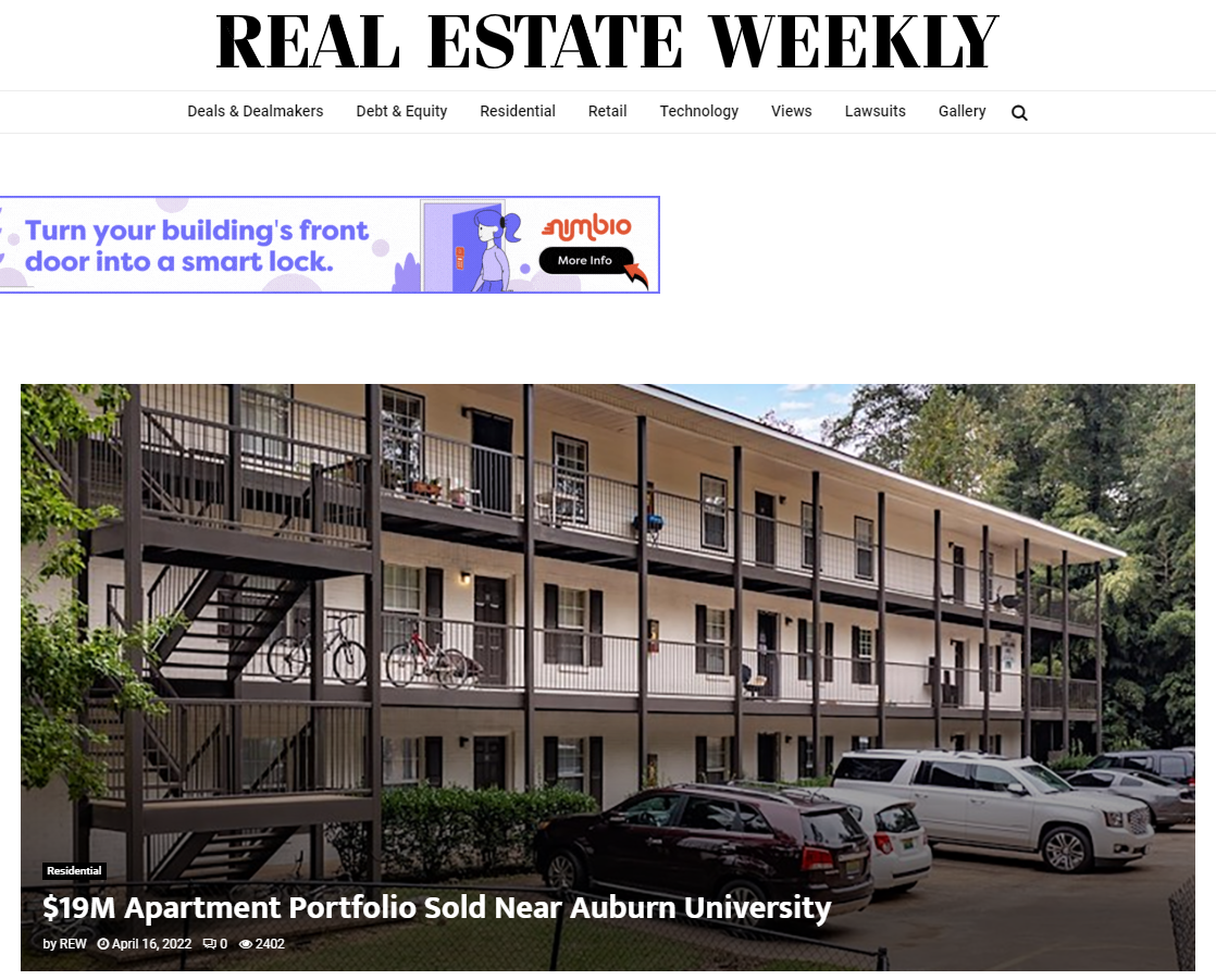 SP Multifamily Group of Marcus Millichap Florida, announces the sale of The Auburn Student Housing and Multifamily Portfolio