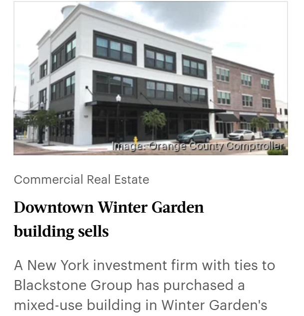 Downtown Winter Garden Multifamily Sells - Orlando Business Journal