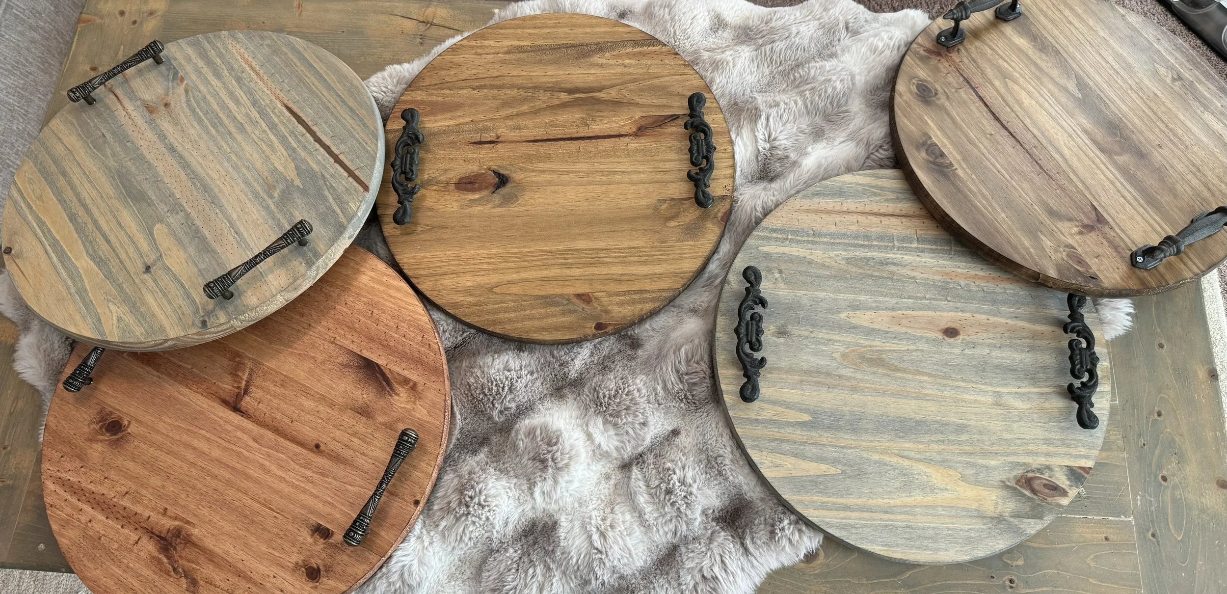 Rustic Hand Crafted Serving Tray Decor