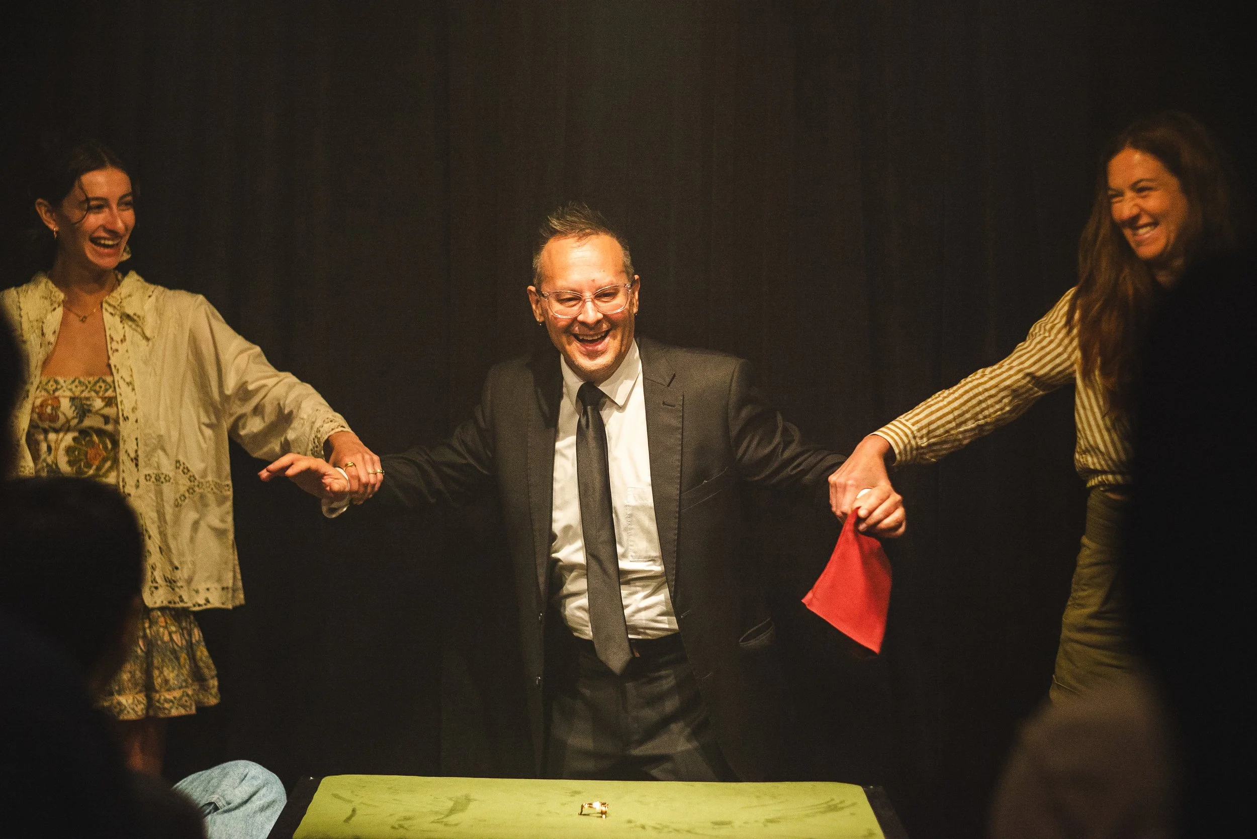 He specializes in Parlor, Stage &amp; Walk-Around Magic.