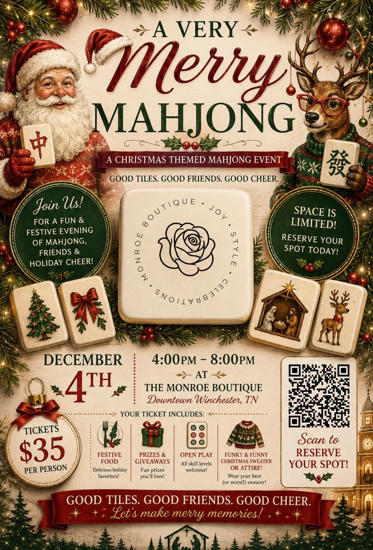 A Very Merry Mahjong! 12/4/26 4-8pm