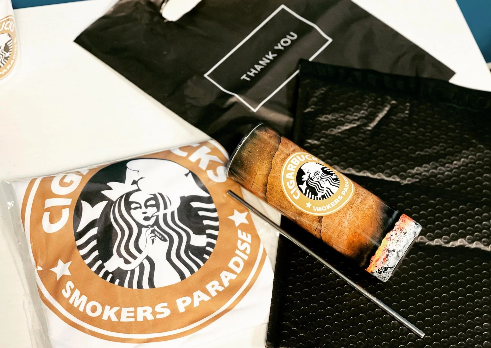Cigarbucks Tumbler + T-Shirt Combo