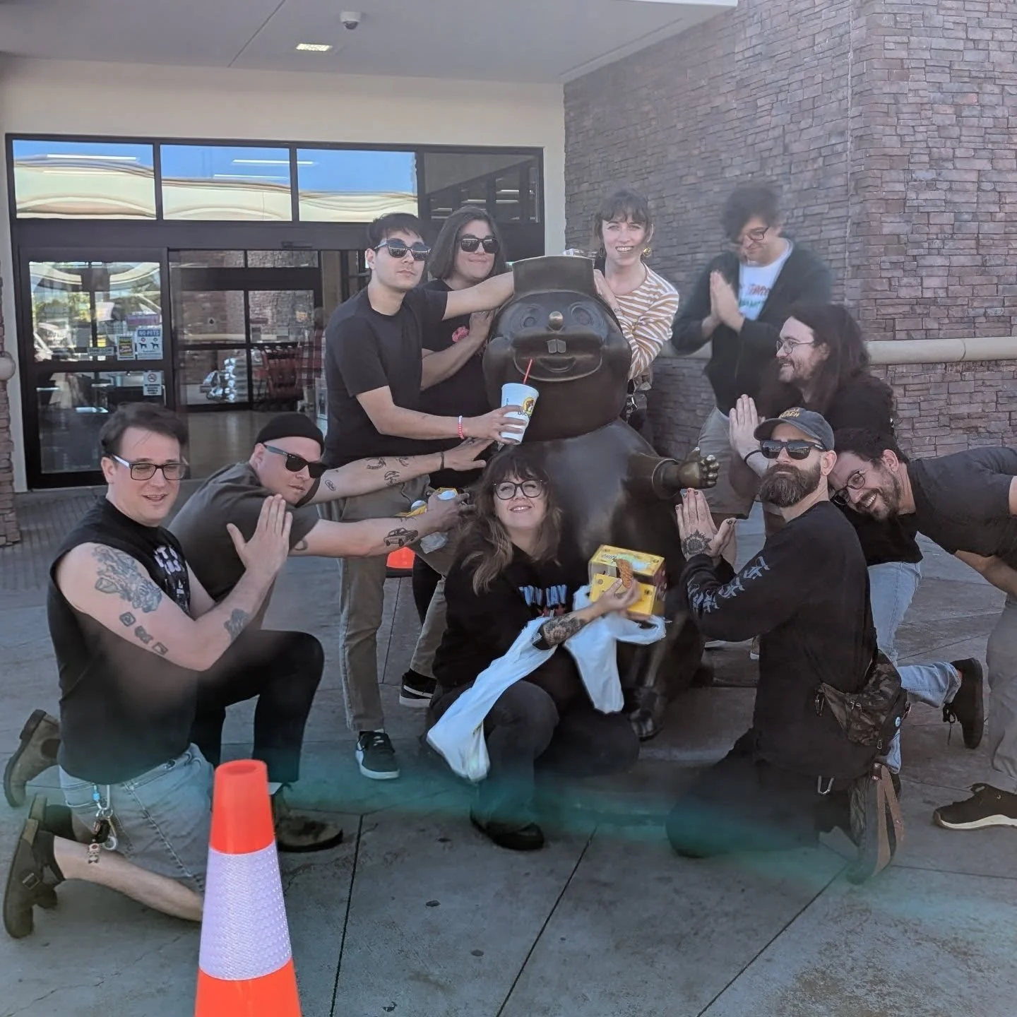 Attention Buc-ee's Shoppers,
The Beaver is loose. Please don't make eye contact with the Beaver. If you collect his nuggets and bring them to the cashier you will receive a 25% discount on a small black coffee. If the Beaver attacks, don't fight. It'