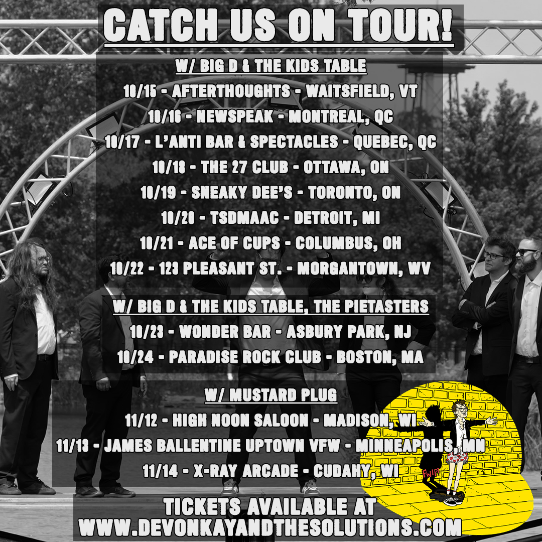 A list of tour dates
