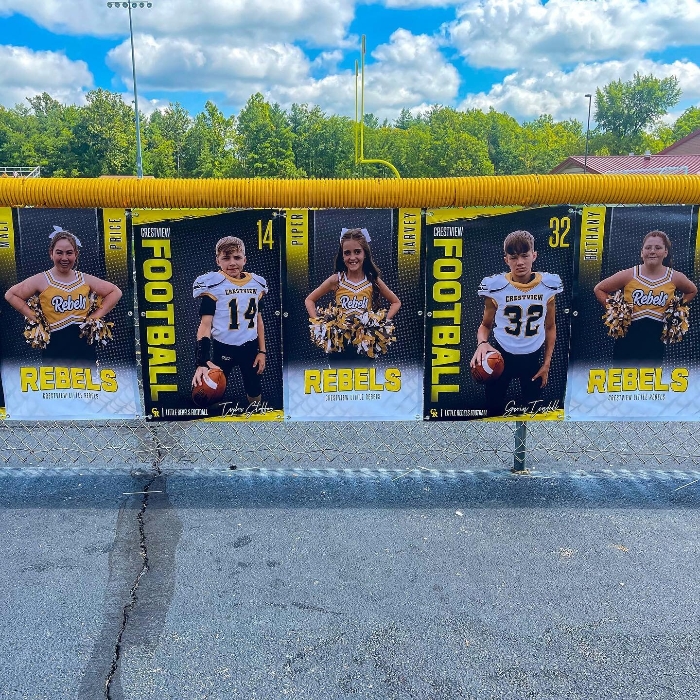 Individual student athlete banners for Crestview Little Rebels Football &amp; Cheerleading! 🏈📣