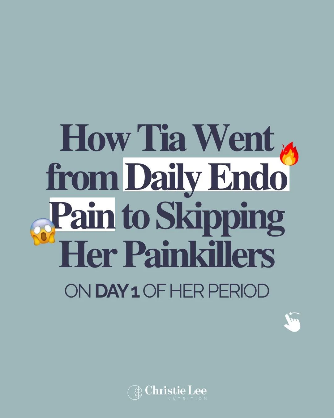 If you have endo, you know how big this is 👏🏻👏🏻

Because this wasn&rsquo;t just &ldquo;a bad day here and there&rdquo;

This was pain most days (from ovulation right through to her period)&hellip;

Painkillers were part of her routine&hellip; and
