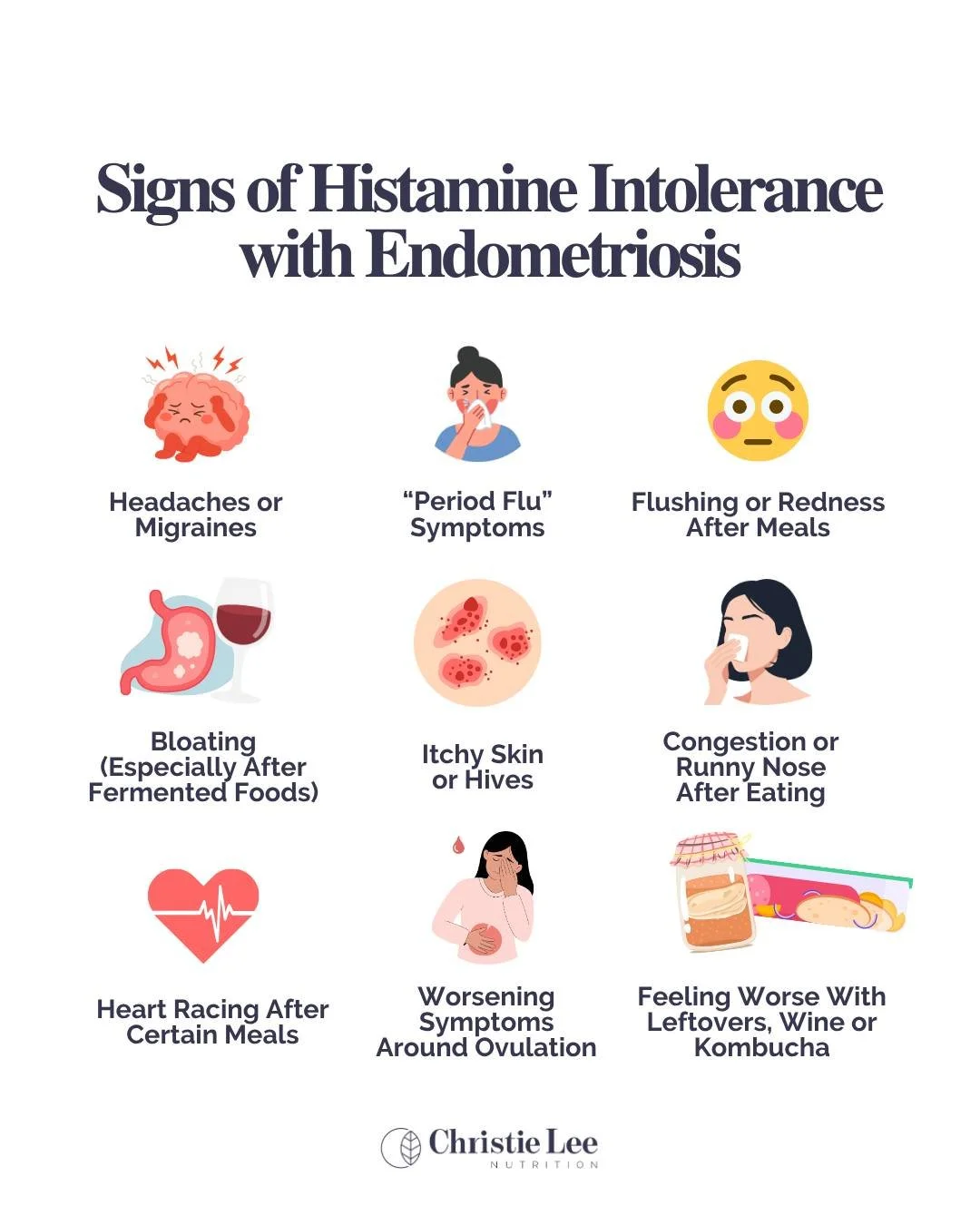Could histamine intolerance be making your endo symptoms worse? 👀

Lately, I&rsquo;m seeing a lot of advice saying that everyone with endometriosis should avoid high histamine foods&hellip;

But that&rsquo;s not actually the case 🙅&zwj;♀️

Histamin