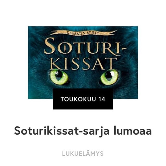 Soturikissat-nuortenkirjasarja on noussut valtavaksi kansainväliseksi ilmiöksi. Etenkin nuoria lukijoita villitsevän sarjan uusin osa, Jaettu metsä, julkaistiin suomeksi 7.5.2020, ja sen kunniaksi vieraakseni Keravan kaupunginkirjaston kirjallisu