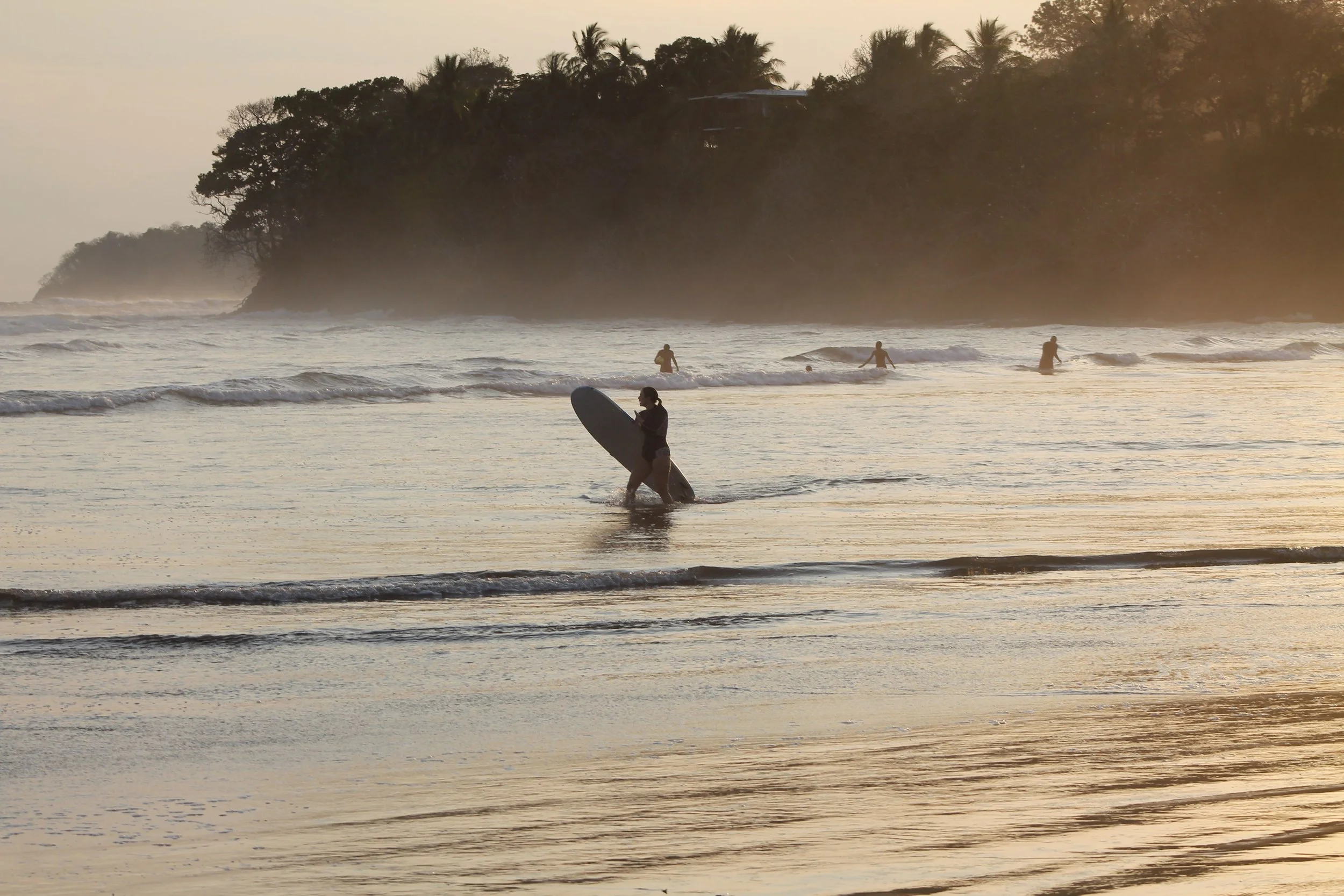 Surfing at El Estero, Santa Catalina