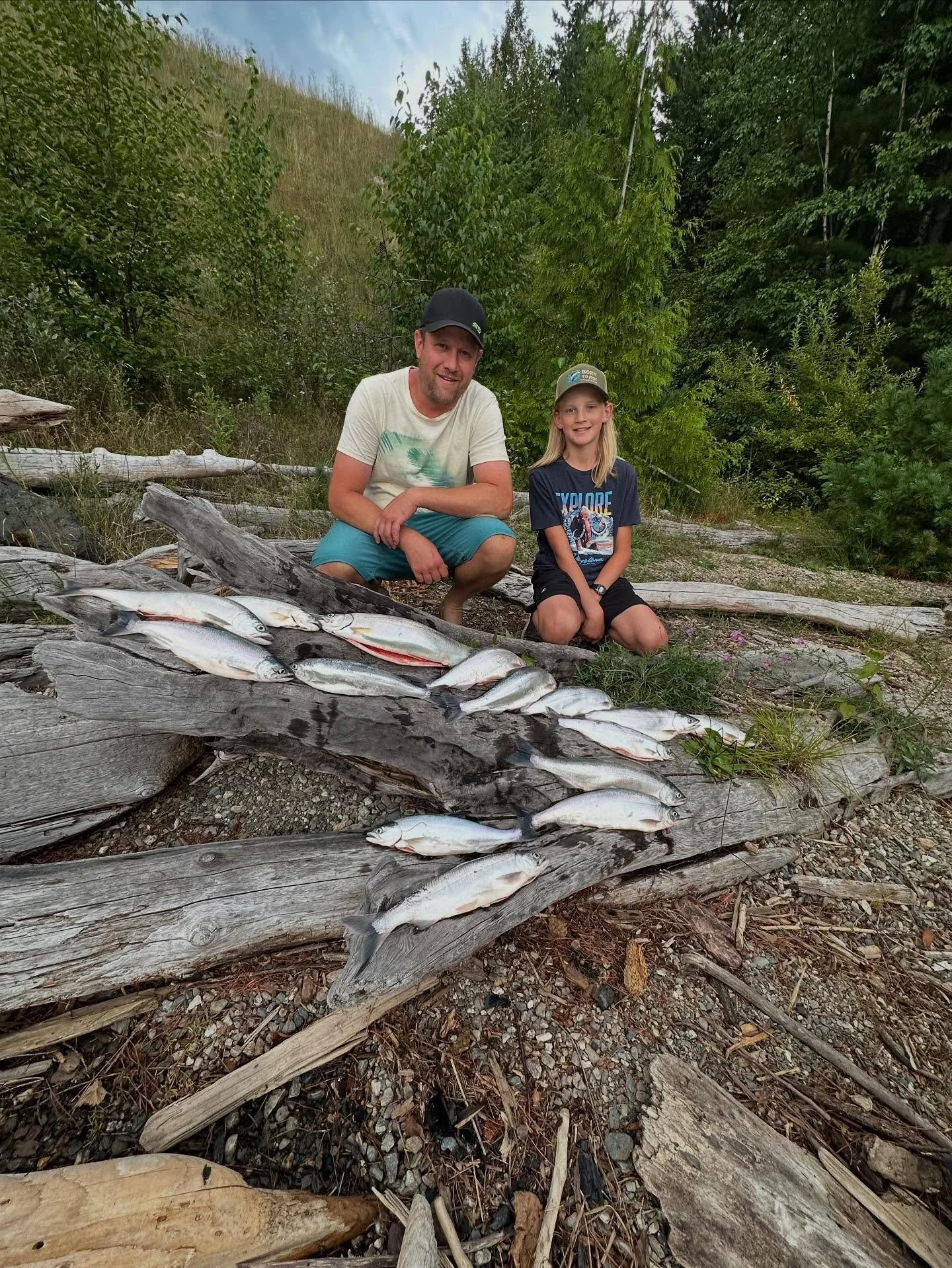 Whacked them and stacked them Kokanee fishing. Only a few weeks of Kokanee fishing left get them while the getting is good. Limit available spots left in August. Link in bio #kokanee #kokaneefishing #fathersonfishing #familyfishing #makingmemeories #