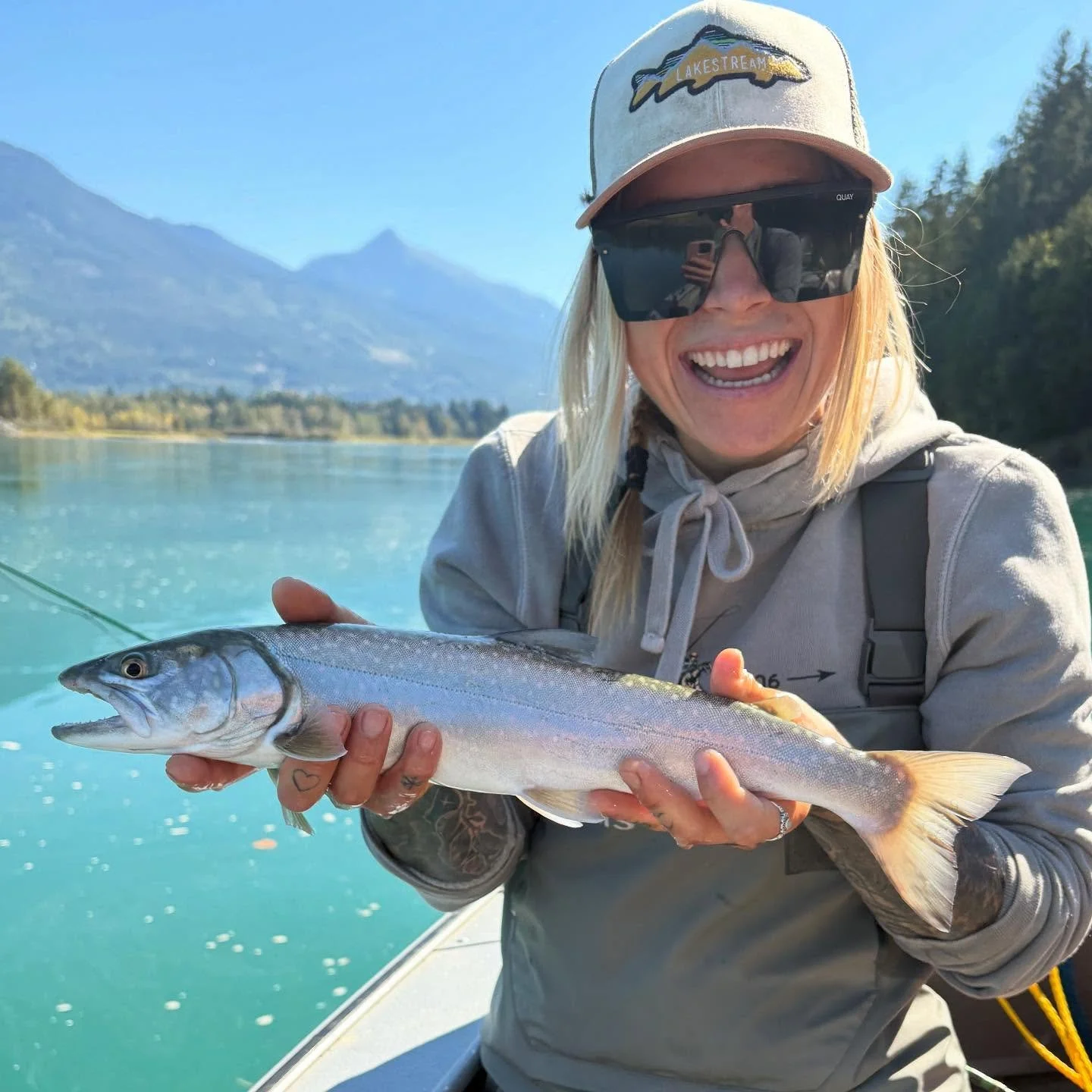 First bull trout on the fly for this happy guest. #bulltrout #bulltroutfishing #flyfishing #bulltroutonthefly #riverfishing #streamerfishing #fishingadventures #happy #tugisthedrug @thataussiecarpenter