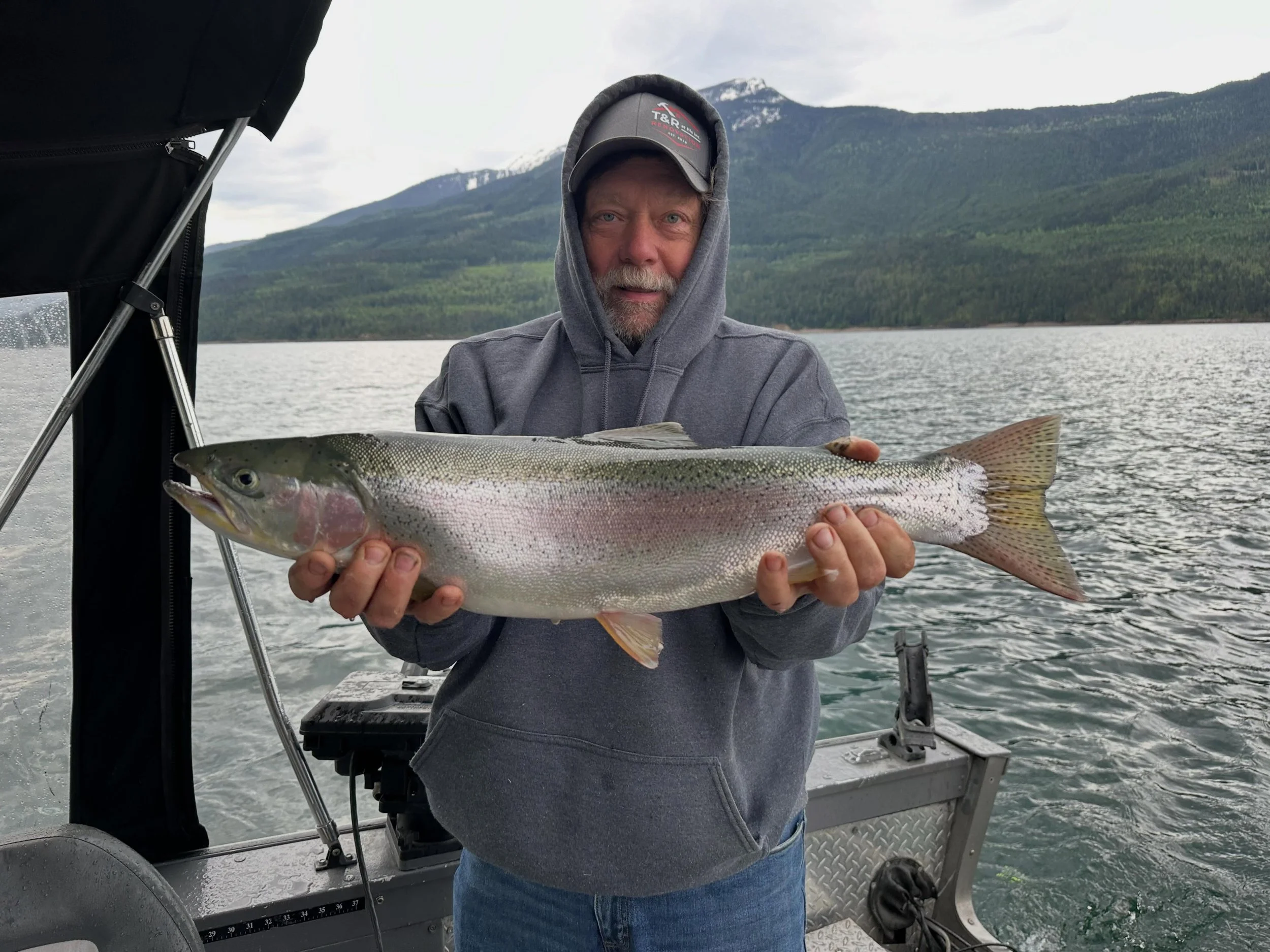 Early bird gets the Rainbow 5am start paid off! #rainbowtroutfishing #nakusp #fathersonfishing #happyplace #makingmemories