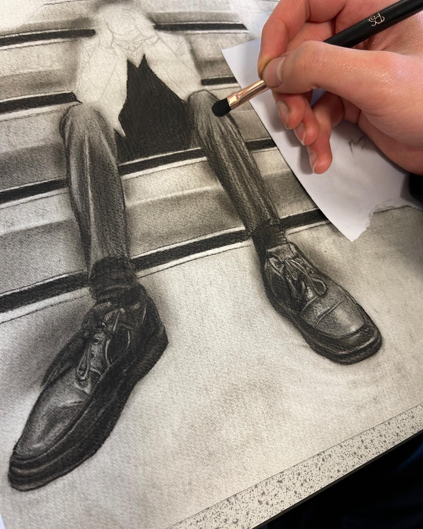 KAW #drawing inspired by #escher #art #artistsoninstagram #artwork #painting #paintings #fineart #gcse #alevel #gcseart #gcseartwork #alevelart #alevelartwork #schoolart #stambrosecollege#bigfeet