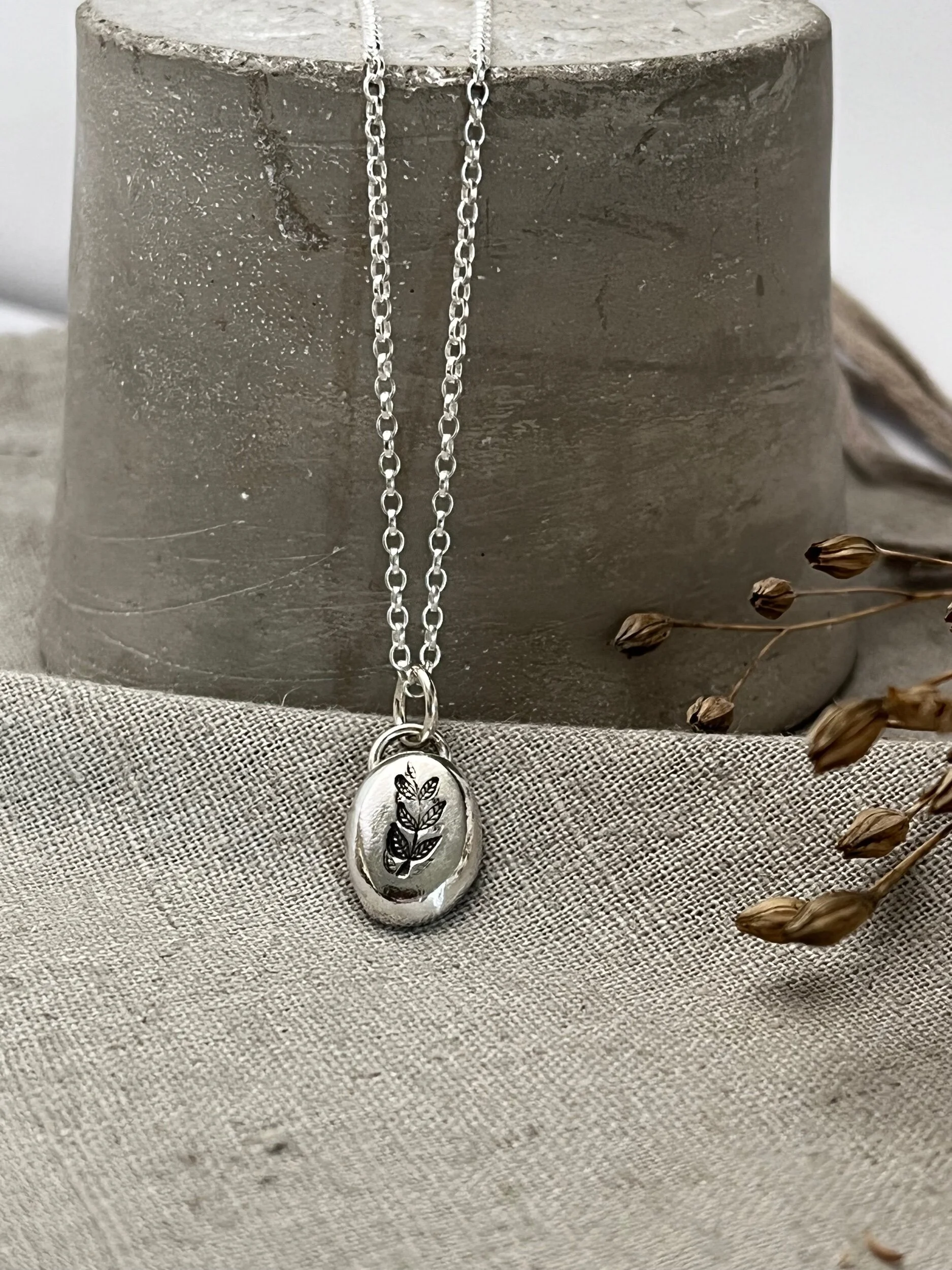 Silver nugget pendant hot sale