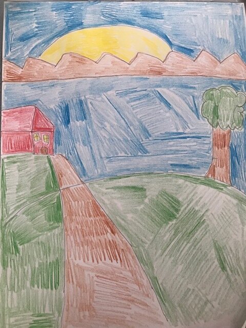 Sunrise Landscape Art by Jess