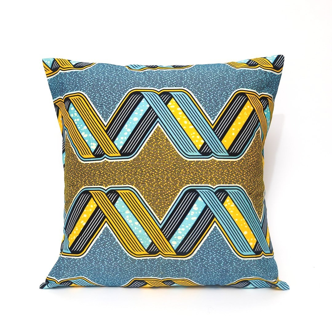 Ngezi Cushion Cover - Turquoise/Yellow