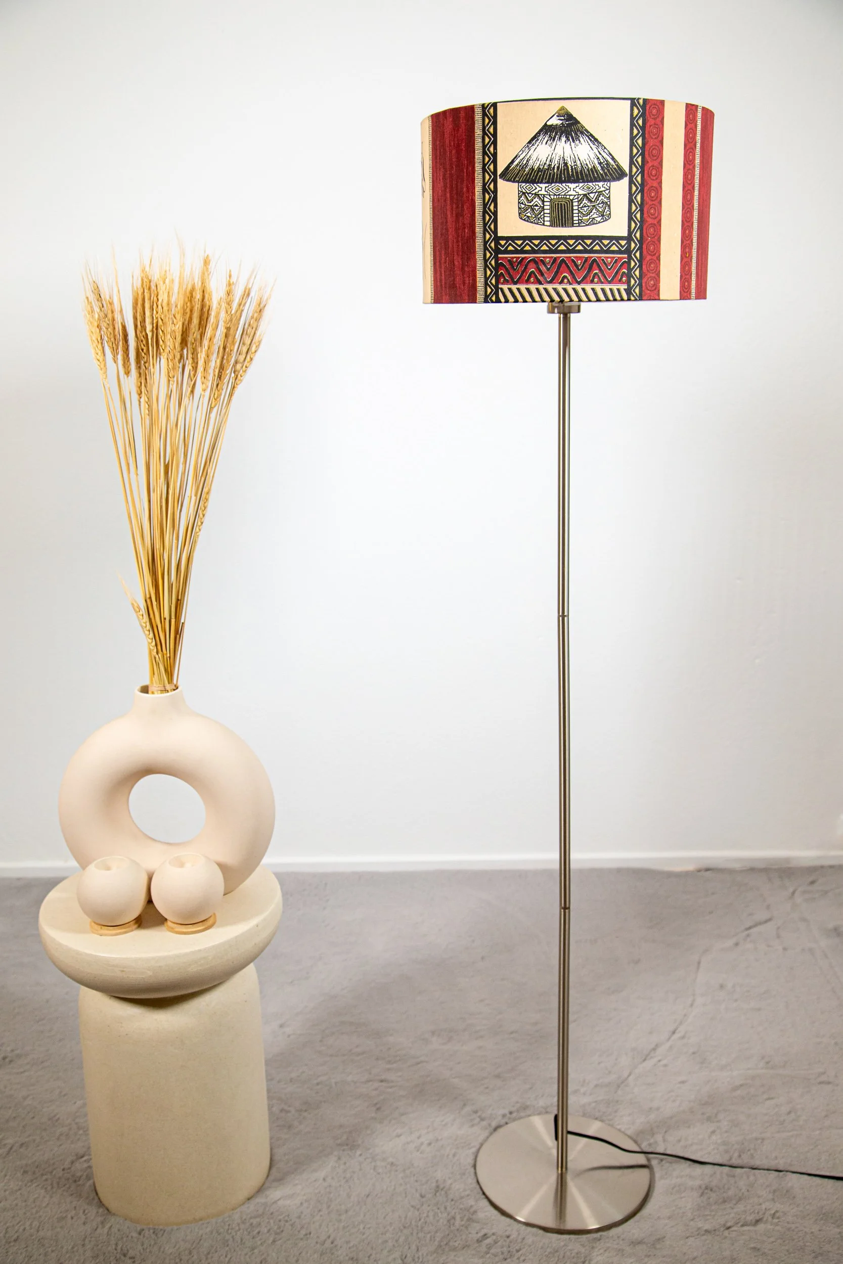African wax print drum lampshade - Makhaya