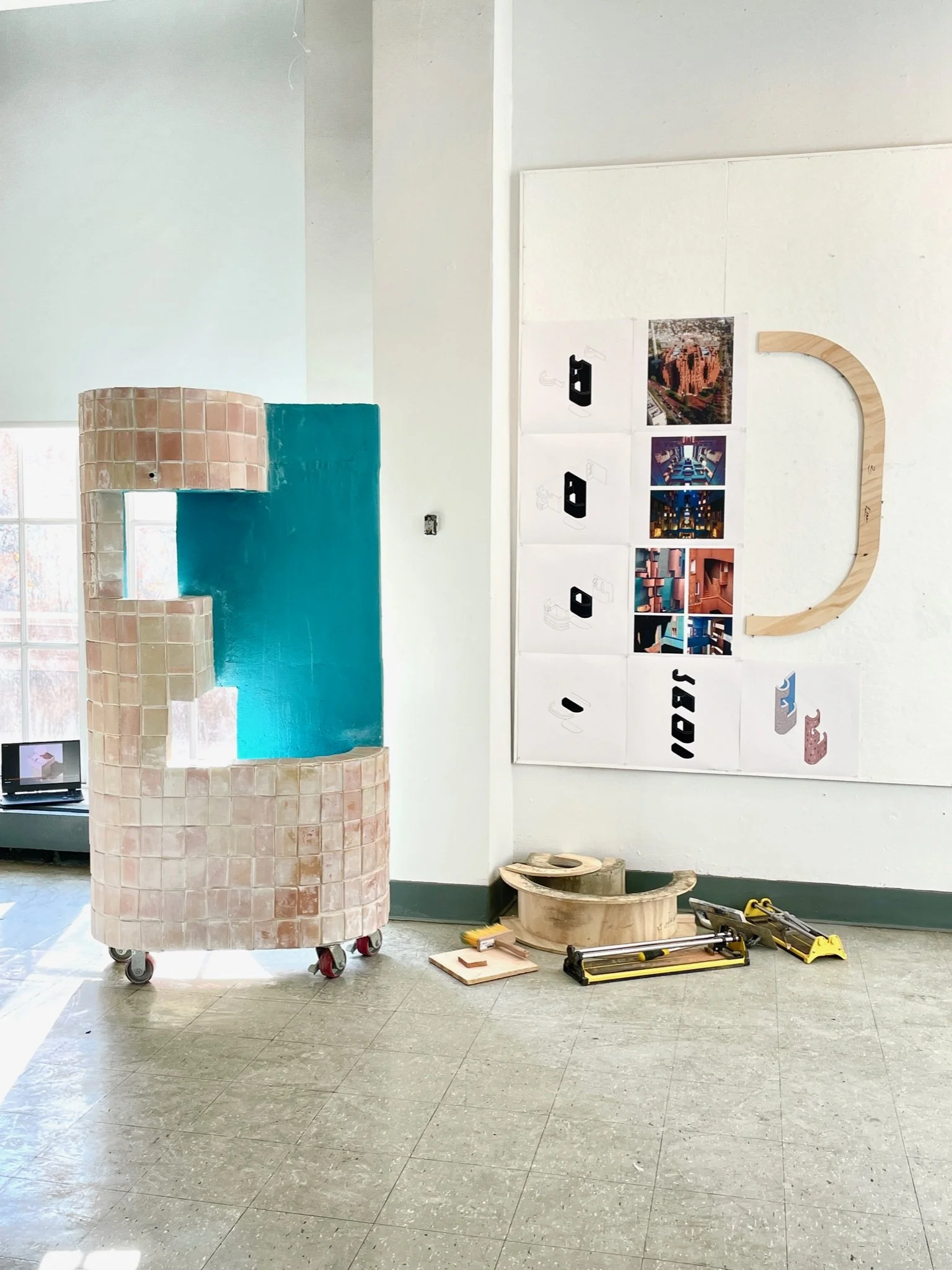  3/8’’ scale mock-up of balconies from Ricardo Bofill’s Walden 7, a housing project in Catalonia, Spain. made with joseph hedaya, laura song, and jasper townshend 