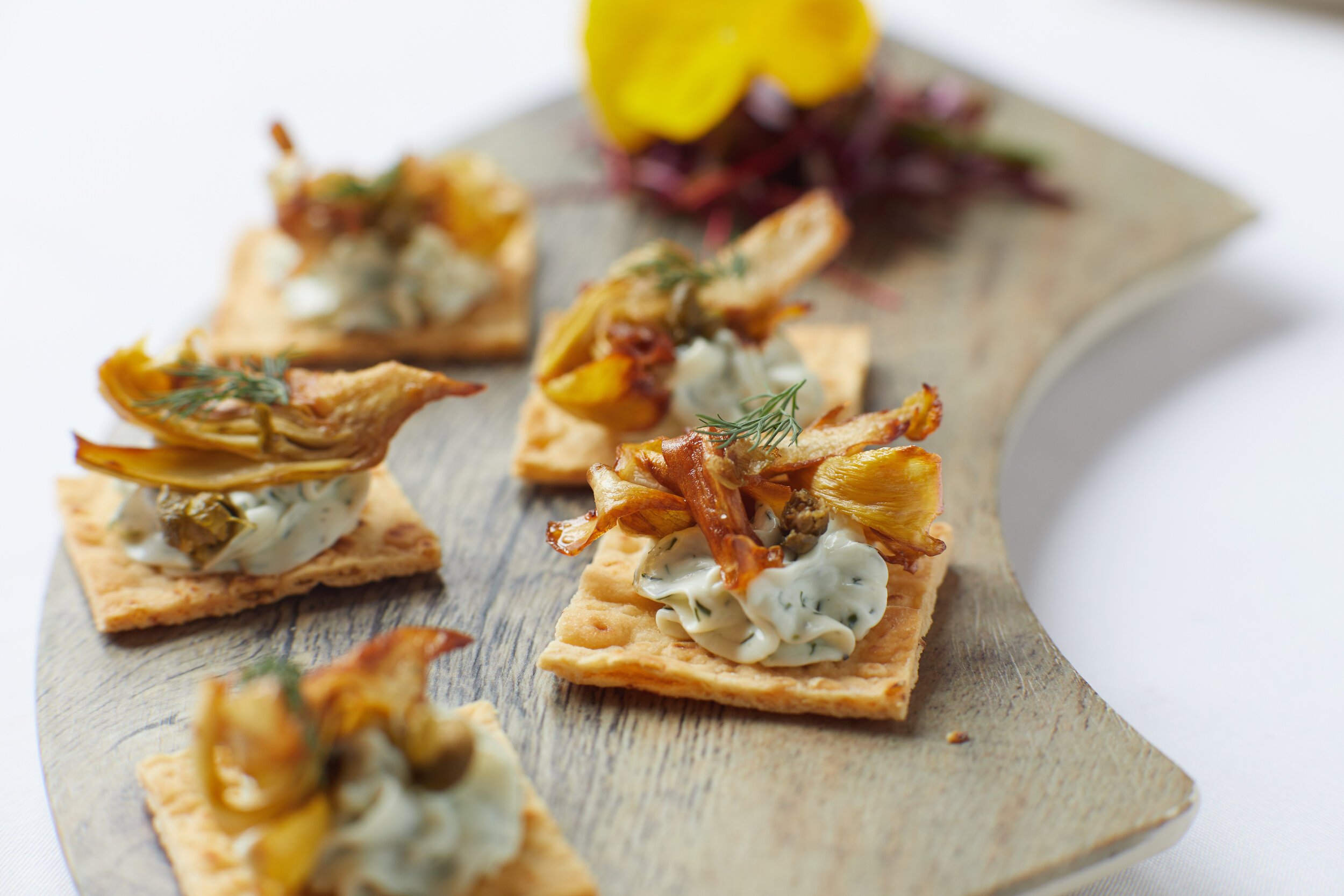 Chèvre, Fresh Dill & Artichoke Flatbread