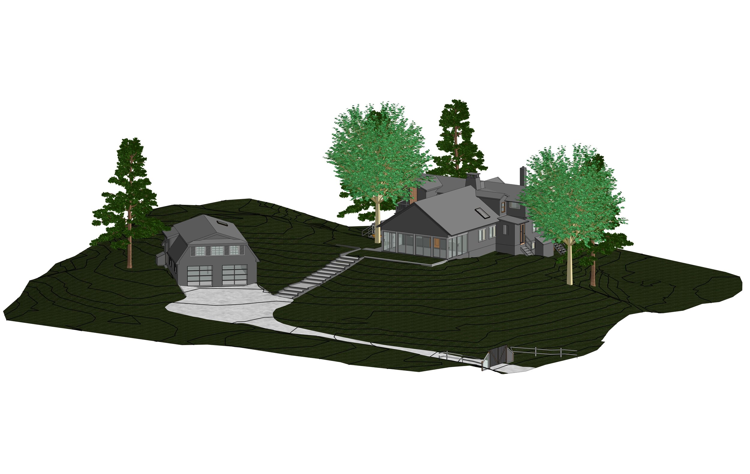 Lakeville Residence with topography