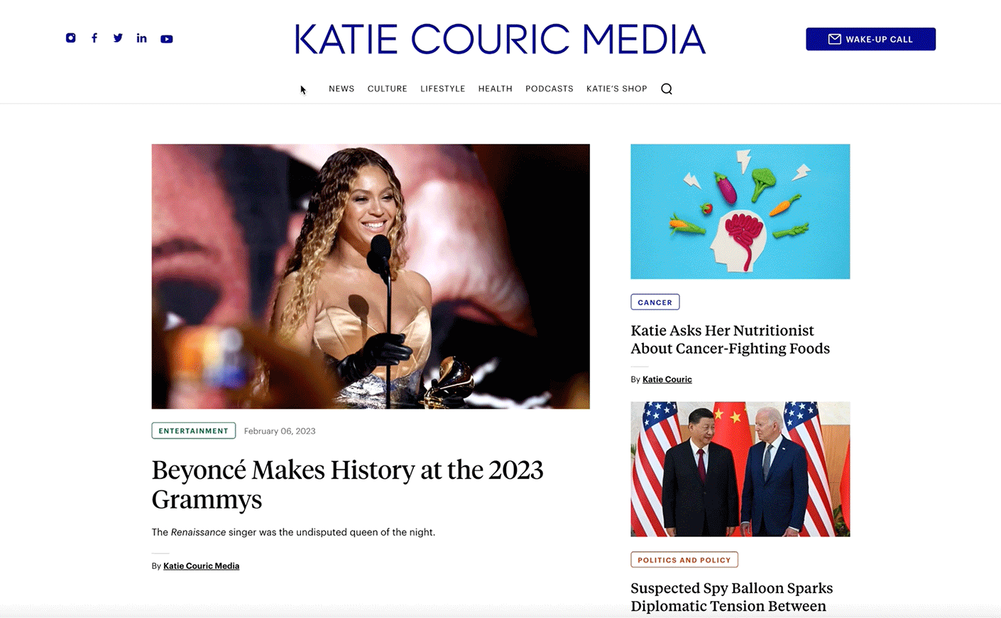 Built wireframe prototypes in Figma and designed a newsletter landing page for katiecouric.com. Launched alongside the audience team and web developer with the goal to increase subscribers for individual newsletters.