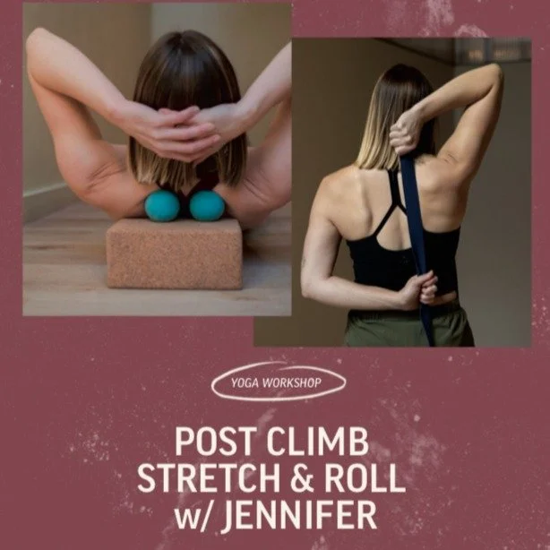 It's almost time, Seattle climbers (and active folks who just need a good stretch)!! 

Join me this coming Wednesday, June 4 from 2pm to 3:30pm at the Poplar location of @seattleboulderingproject for Post-Climb Stretch + Roll.

This restorative, all-