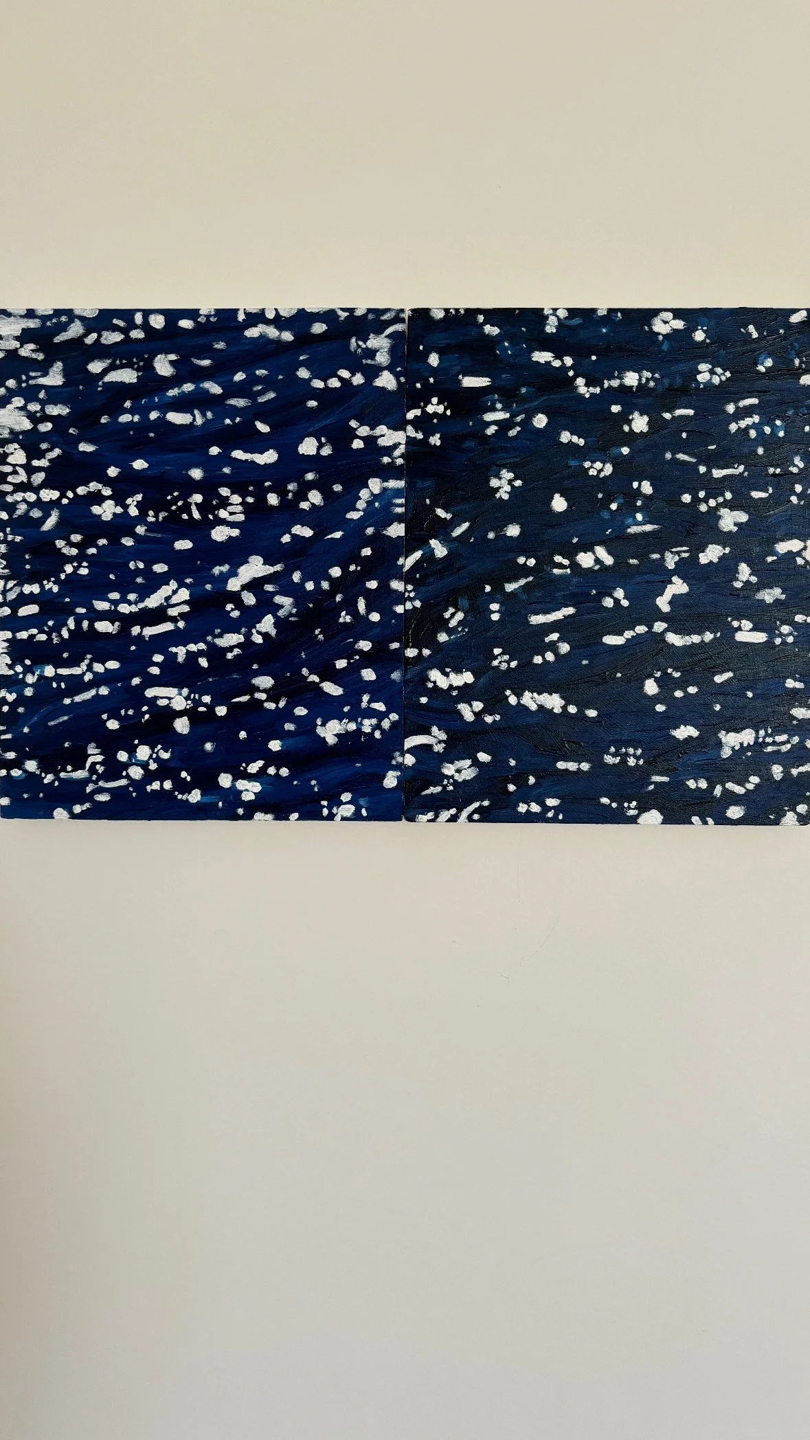 Dancing Lights Oil on 2 joined panels. 2025. Courtesy of artist