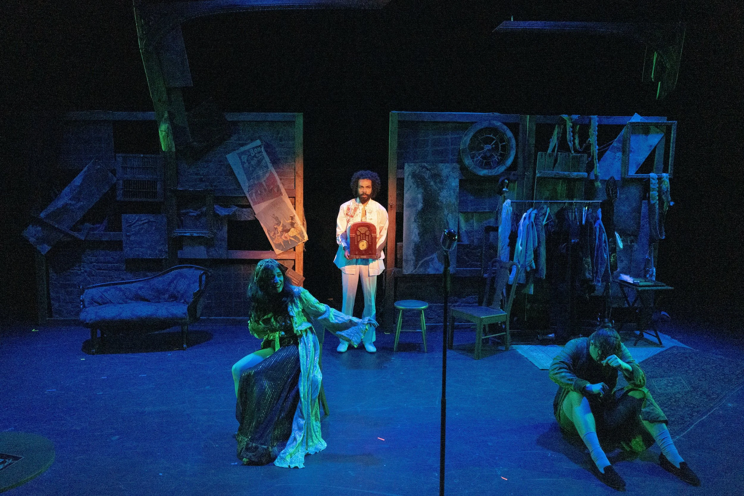 Lama El Homaïssi, Greg Lakhan, and Daxx Weiser in The End of Incorporated Filth at Dixon Place (photo by Tristen Stafford)