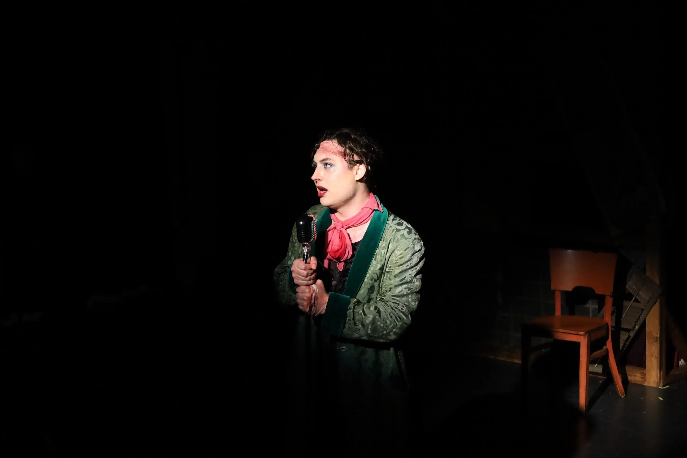 Daxx Wieser in The End of Incorporated Filth at Dixon Place (photo by Luca GoldMansour)