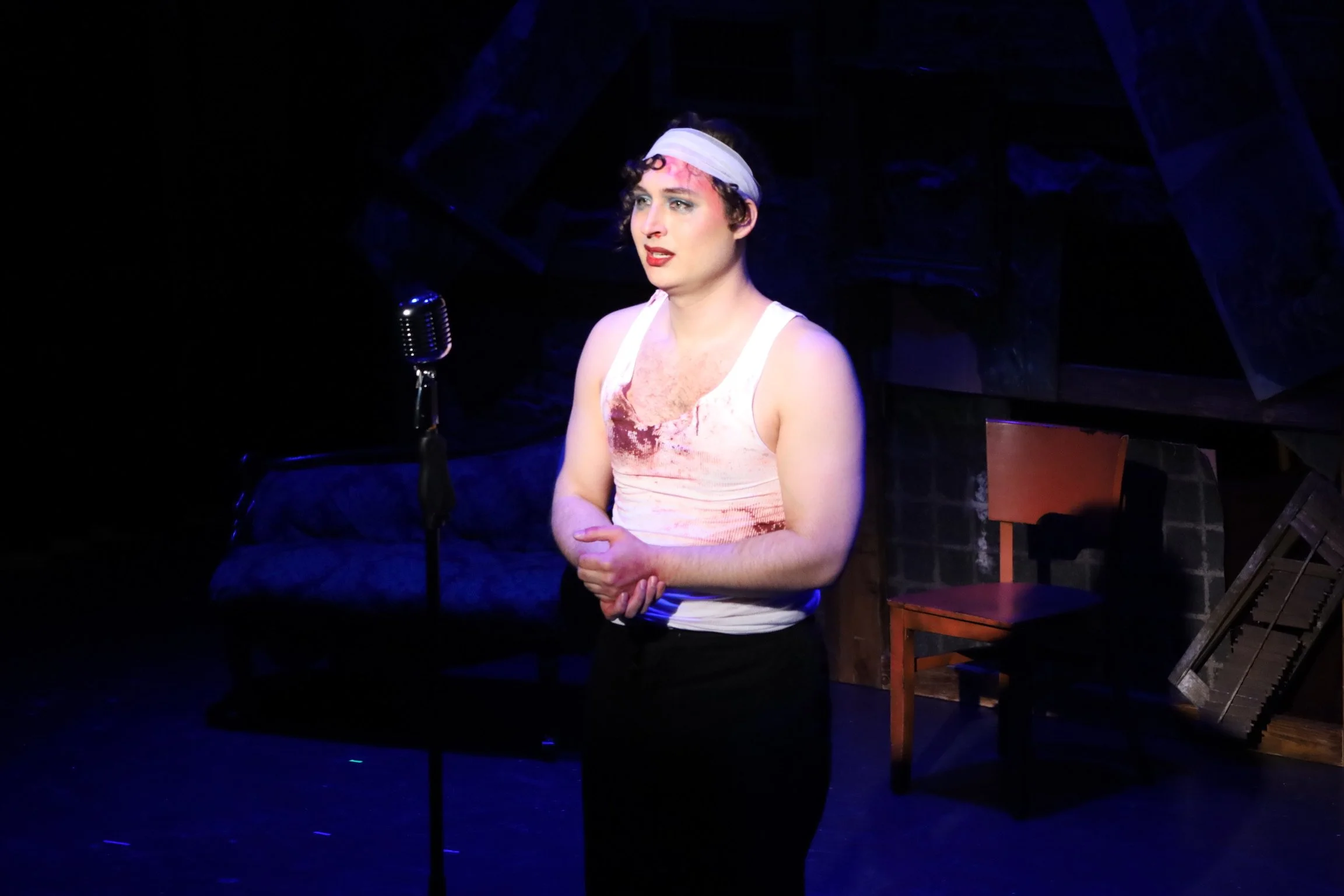 Daxx Wieser in The End of Incorporated Filth at Dixon Place  (photo by Luca GoldMansour)