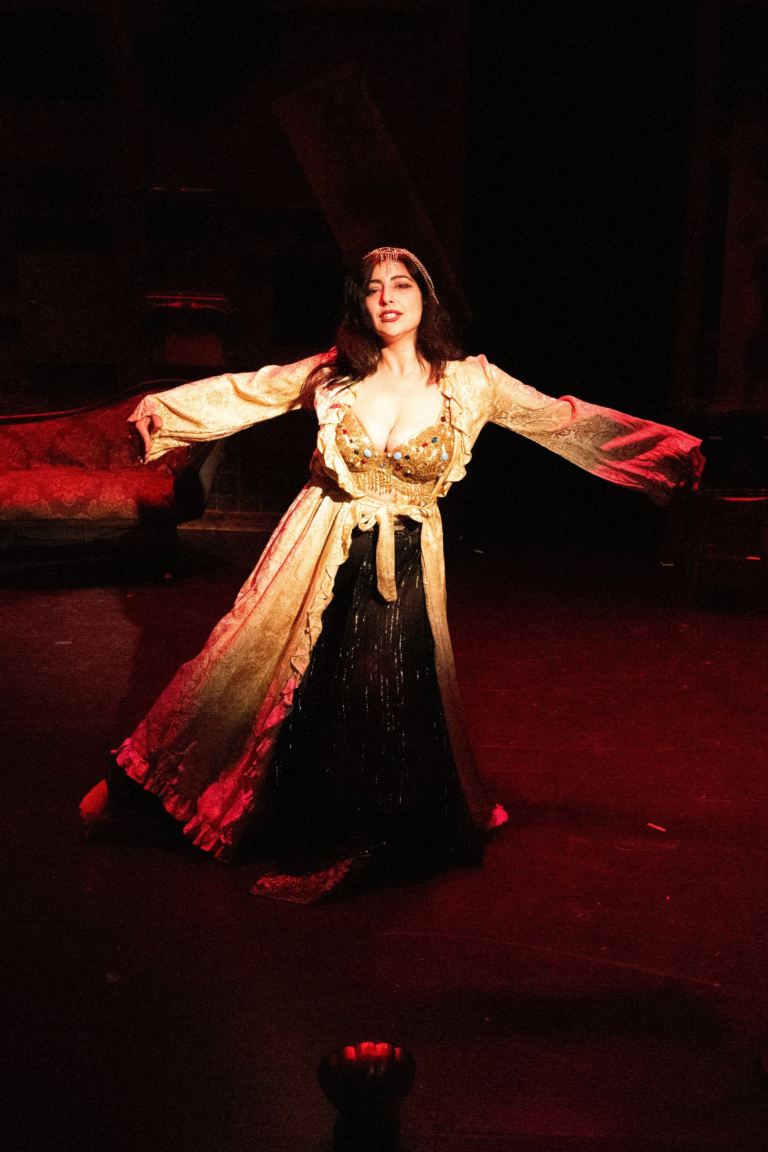 Lama El Homaïssi in The End of Incorporated Filth at Dixon Place (photo by Tristen Stafford)