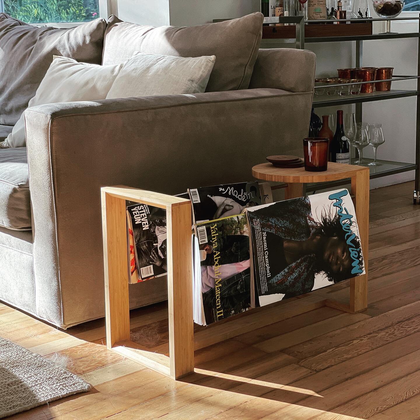 The Magazine Rack looking fresh in that morning light. 

&mdash;
H
+
H
&mdash;
#furniture #design #woodworking #sustainable #interiordesign #bamboo #brass ~ @iknowbryan @meganlukeedwards