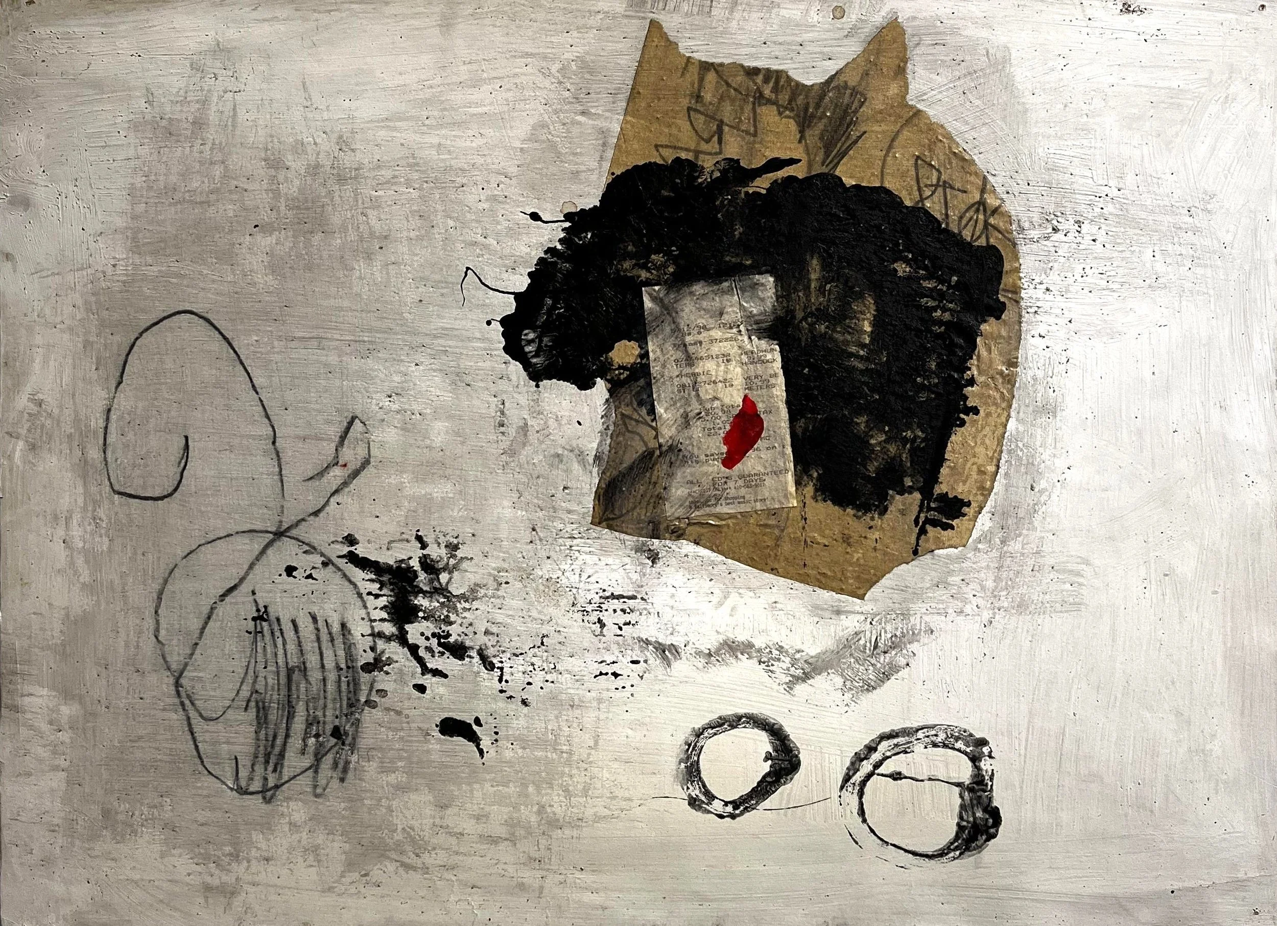   Enise Carr,   But Not for Me ,  1999 , Acrylic and collage on Rives BFK paper, 22 x 30 inches 