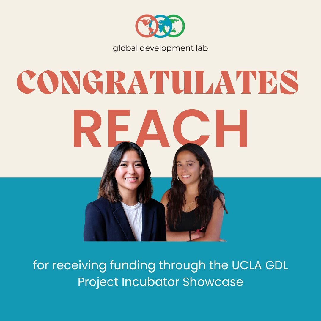 The UCLA Global Development Lab is honored to congratulate REACH for receiving funding through the annual GDL Project Incubator Showcase! 

Follow @reachucla to stay updated on what&rsquo;s to come! Thank you to all of our PI groups for participating